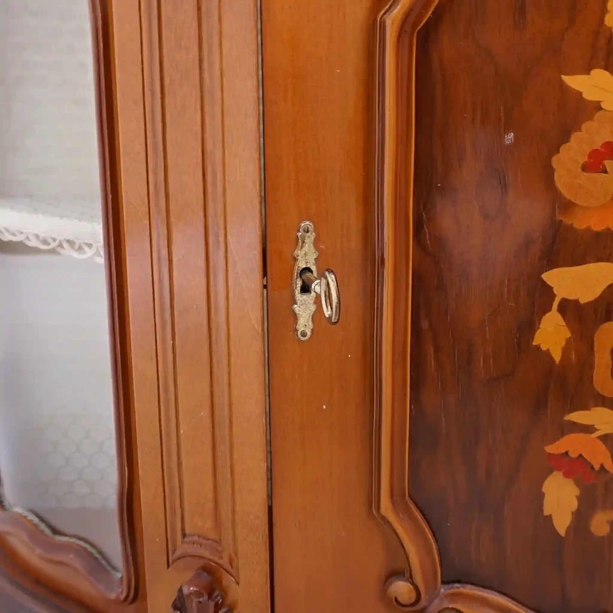 【アンティーク】 キャビネット /
/ マーブルトップ 象嵌(インレイ)