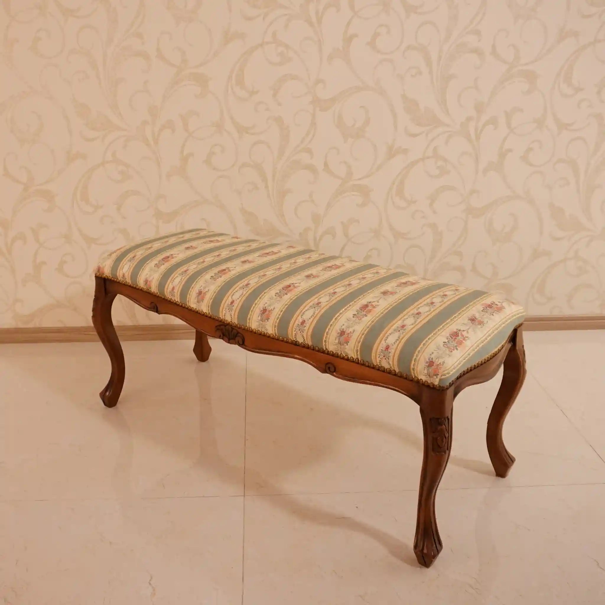 【アンティーク】フットスツール ストライプ