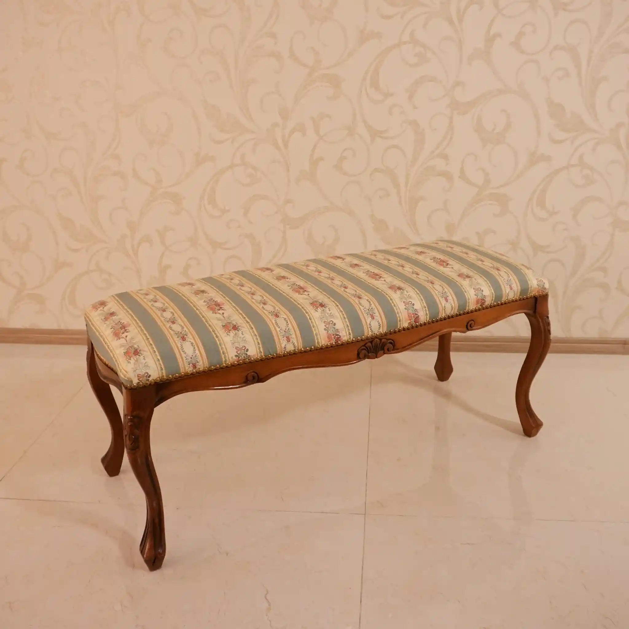 【アンティーク】フットスツール ストライプ