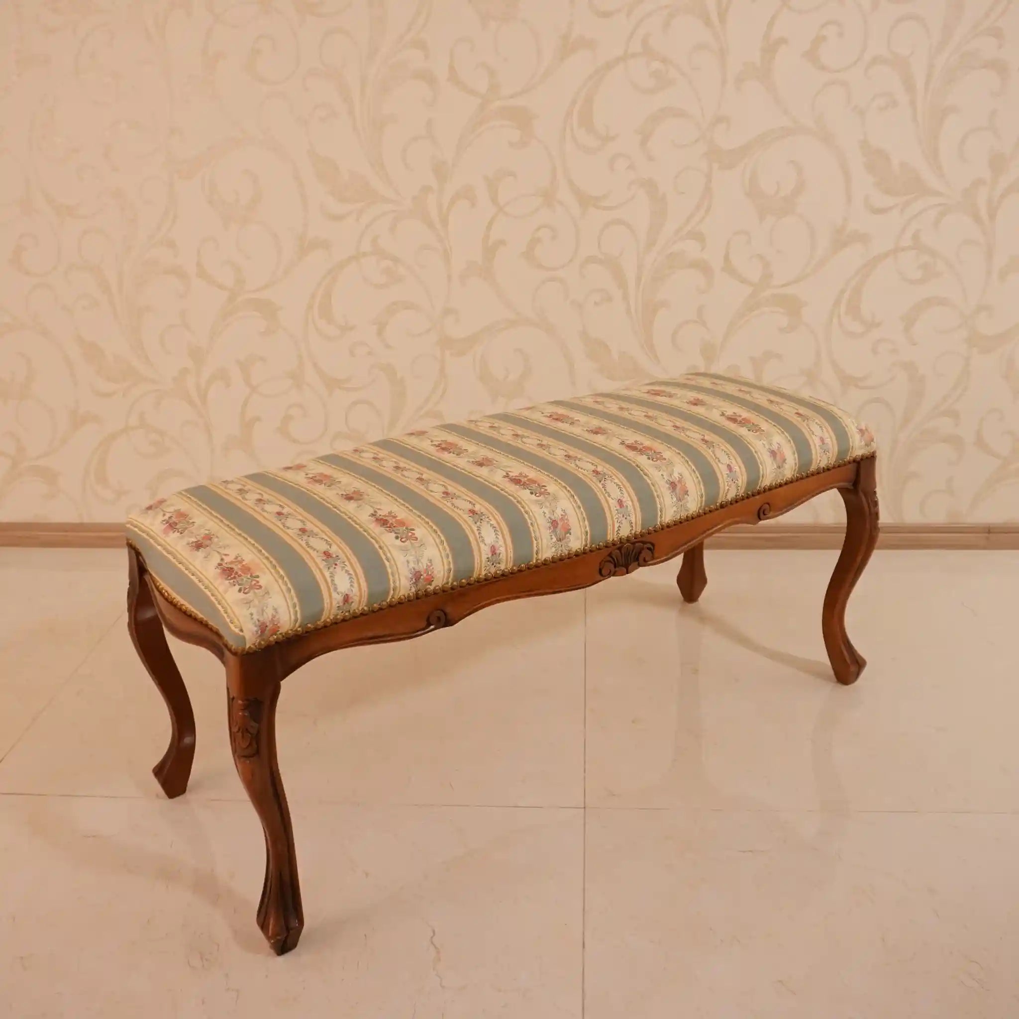 【アンティーク】フットスツール ストライプ