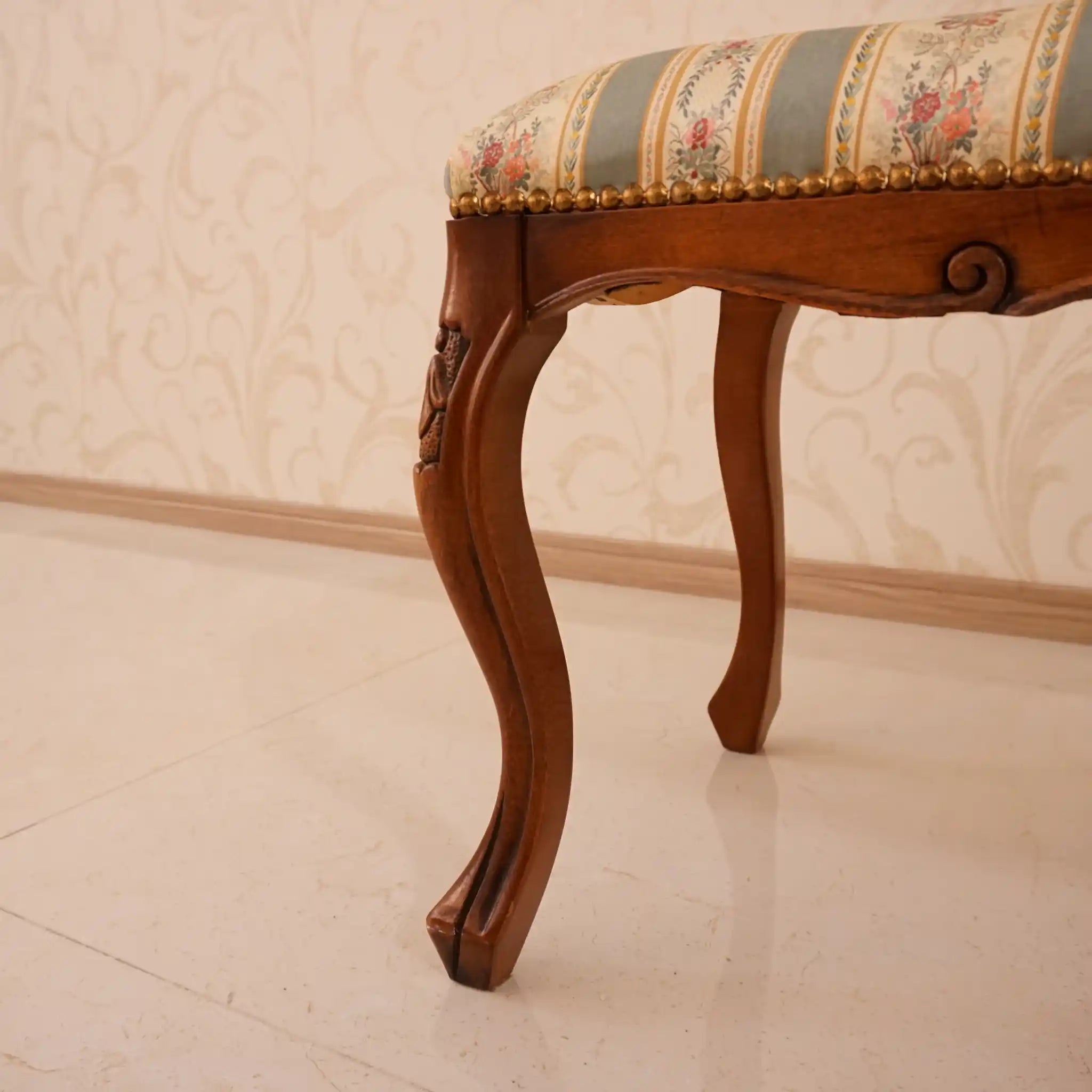 【アンティーク】フットスツール ストライプ