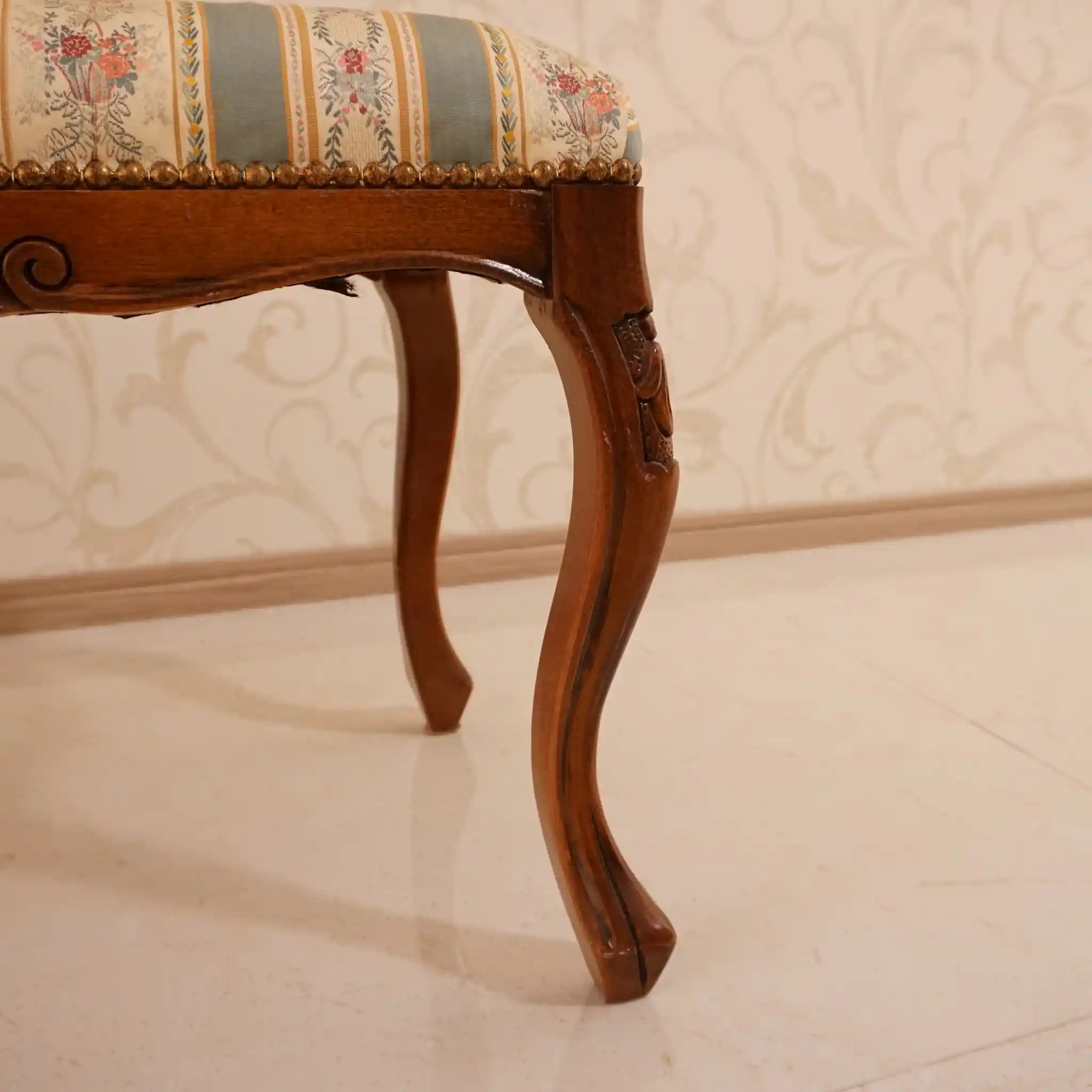 【アンティーク】フットスツール ストライプ