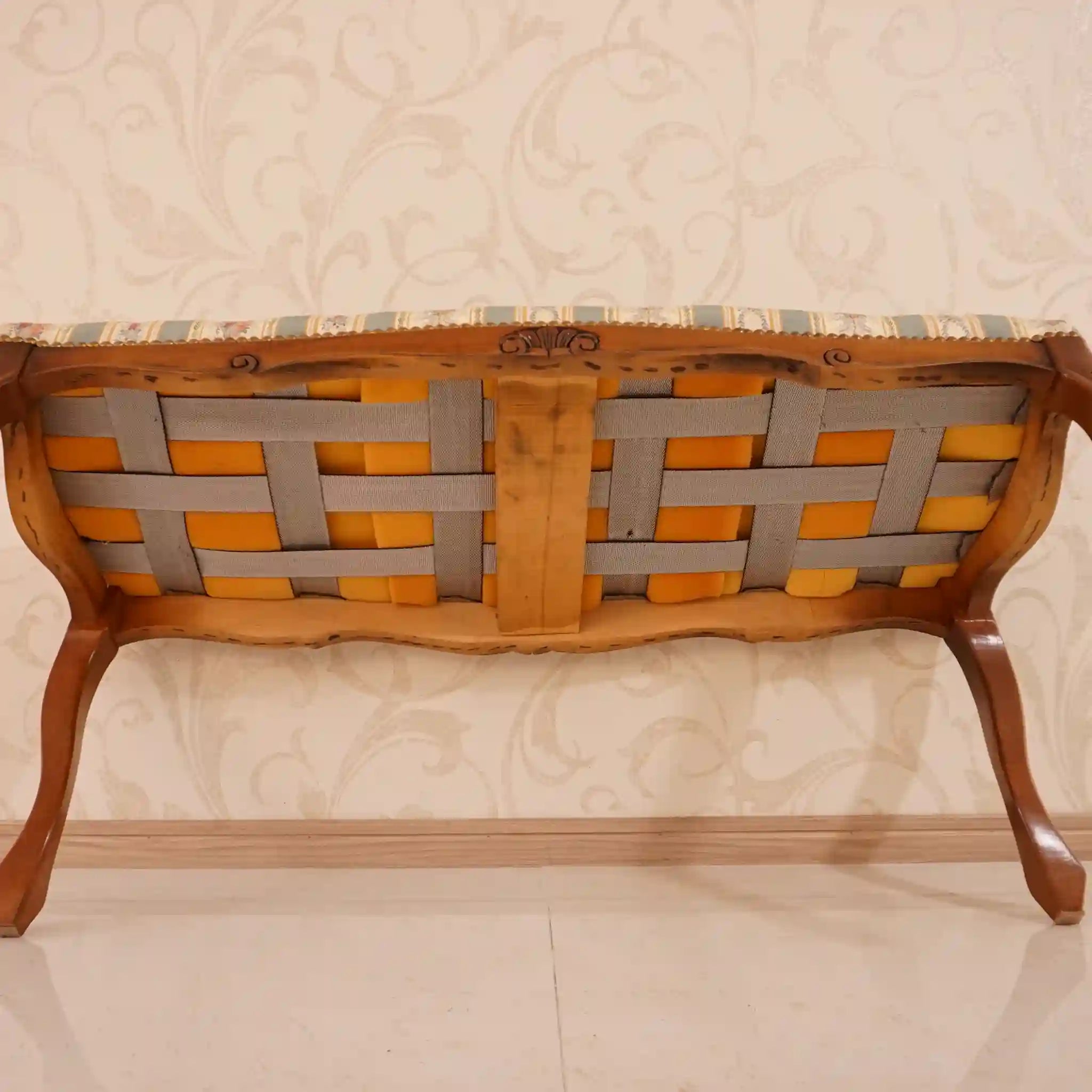 【アンティーク】フットスツール ストライプ