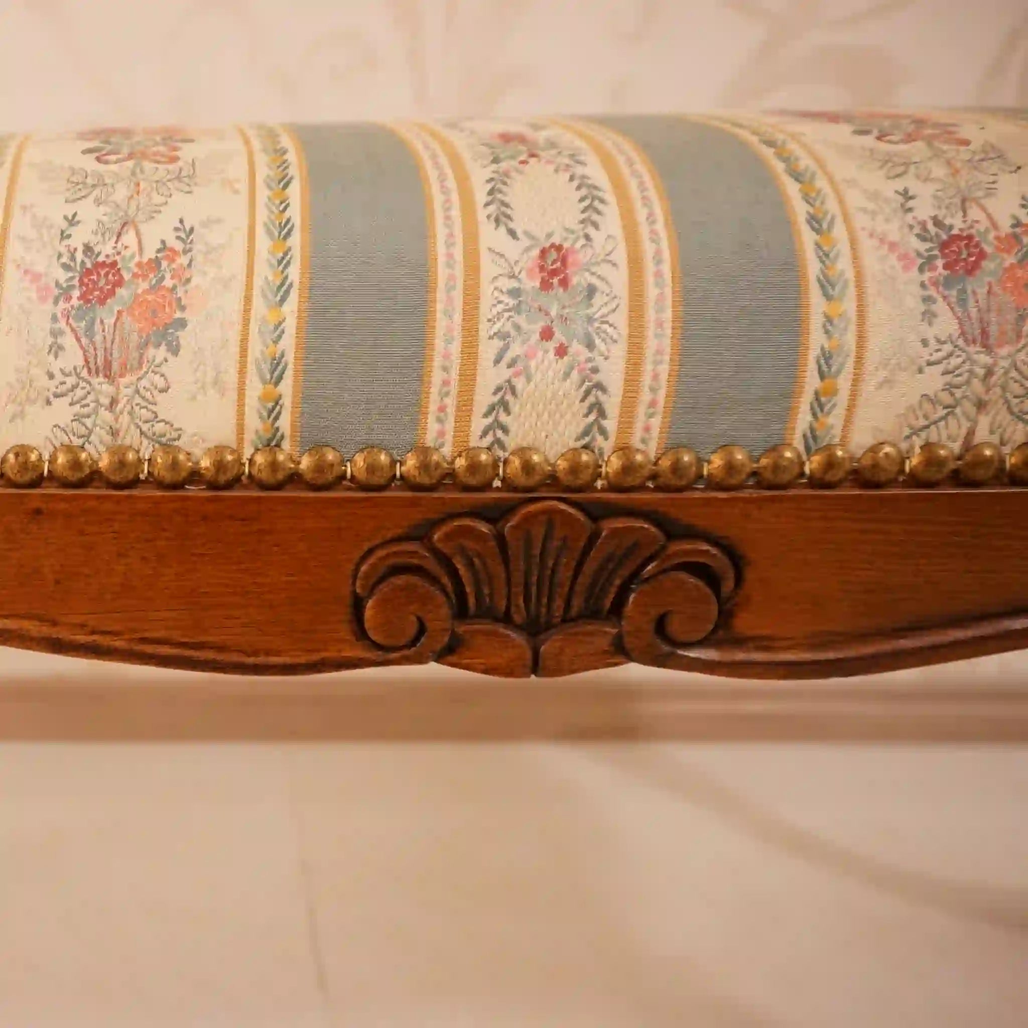 【アンティーク】フットスツール ストライプ