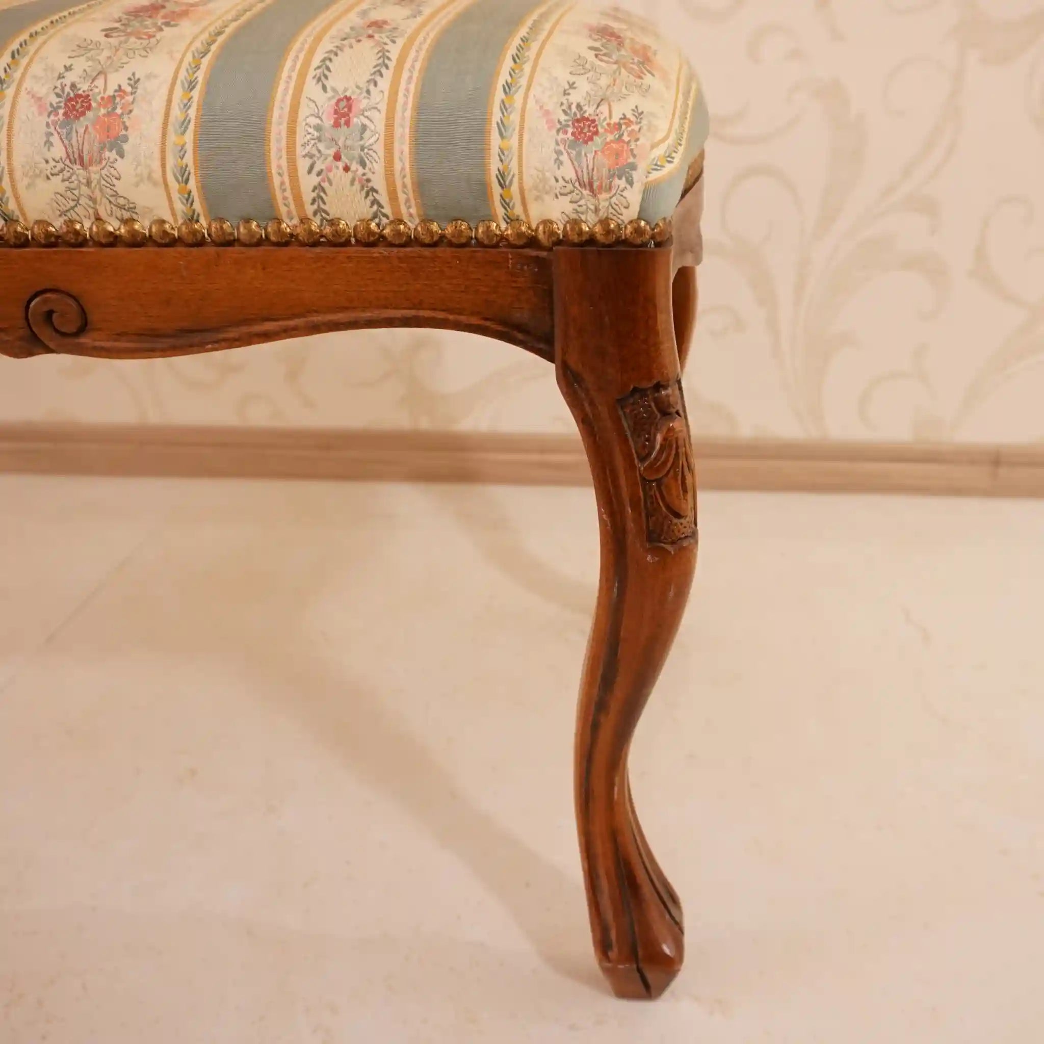 【アンティーク】フットスツール ストライプ