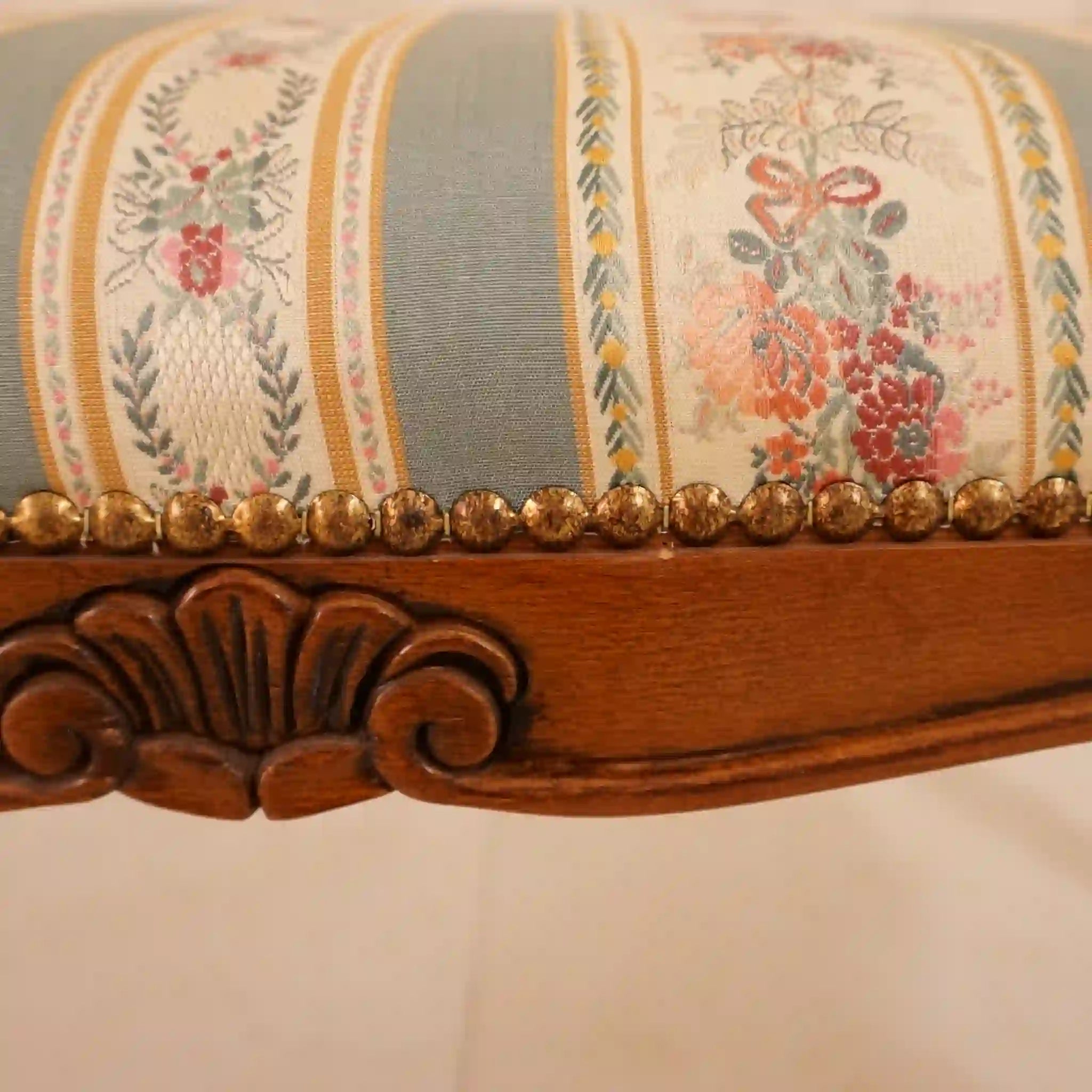 【アンティーク】フットスツール ストライプ