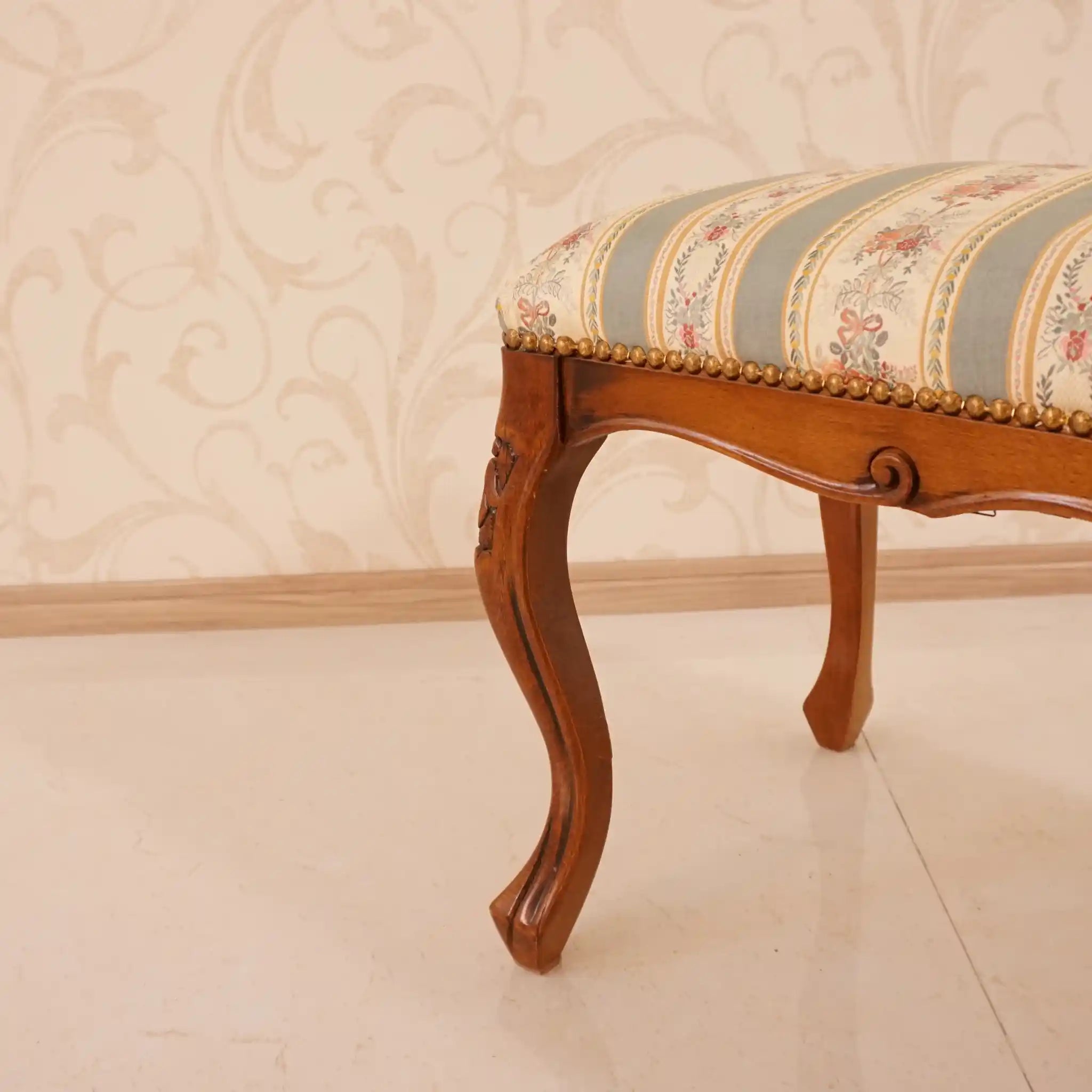 【アンティーク】フットスツール ストライプ