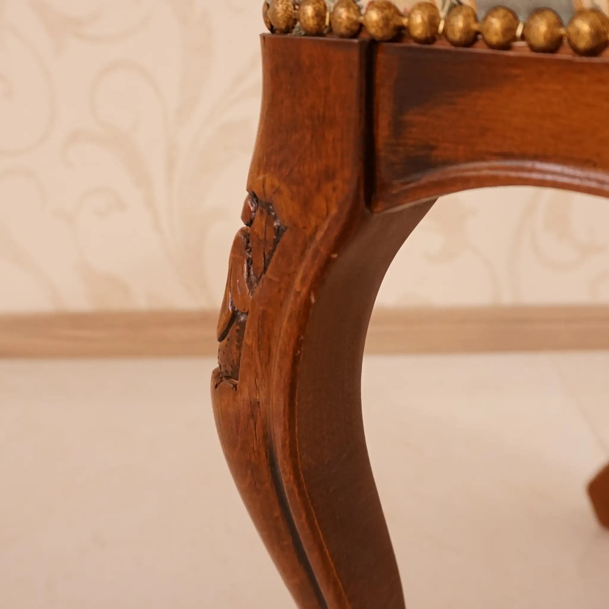 【アンティーク】フットスツール ストライプ