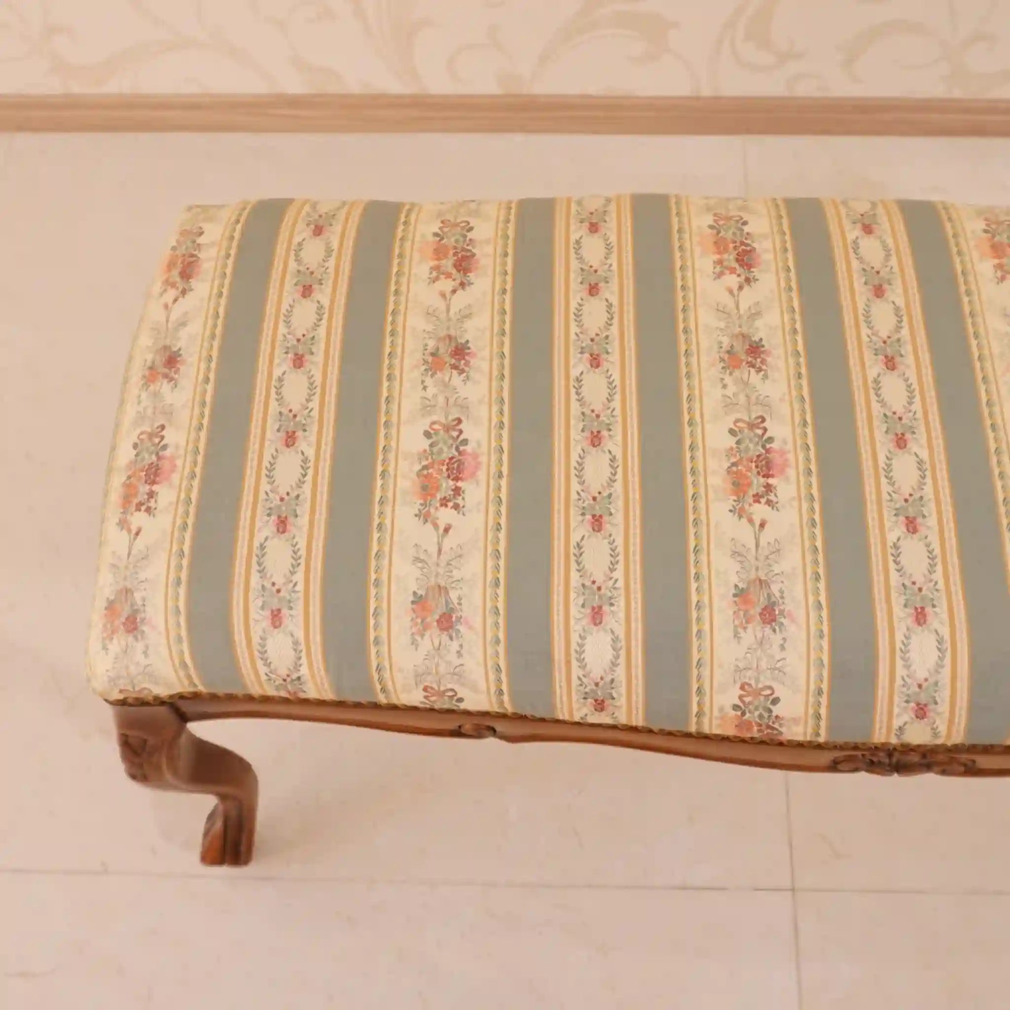 【アンティーク】フットスツール ストライプ