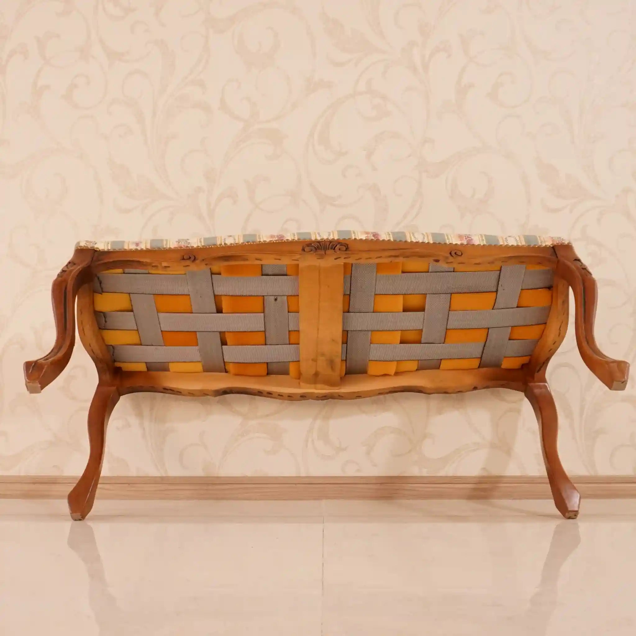 【アンティーク】フットスツール ストライプ