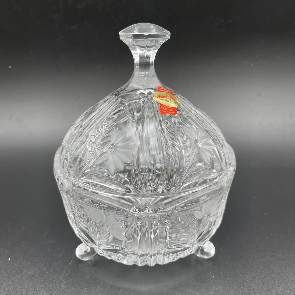 値下げ Anna Hutte アンナヒュッテ ドイツ クリスタルガラス 花器 Anna Hutte Crystal(アンナヒュッテ) / キャンディポット(ガラス製小物