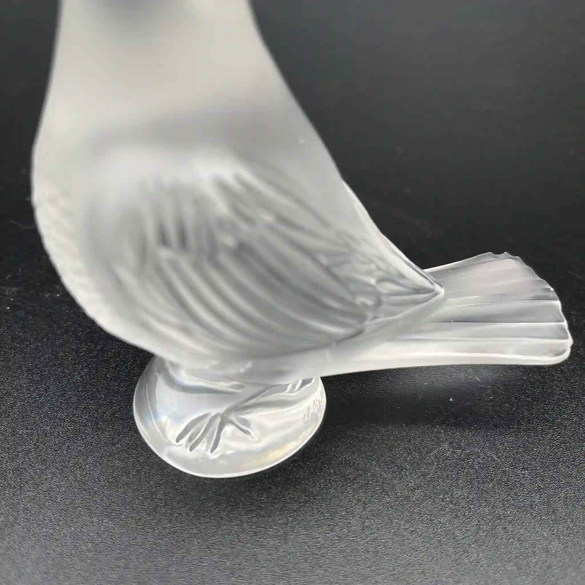 Antique Glass Object / LALIQUE / Chanteur (Singing Bird) / Glass / Satin Finish, Etching, Mold-Blown Glass