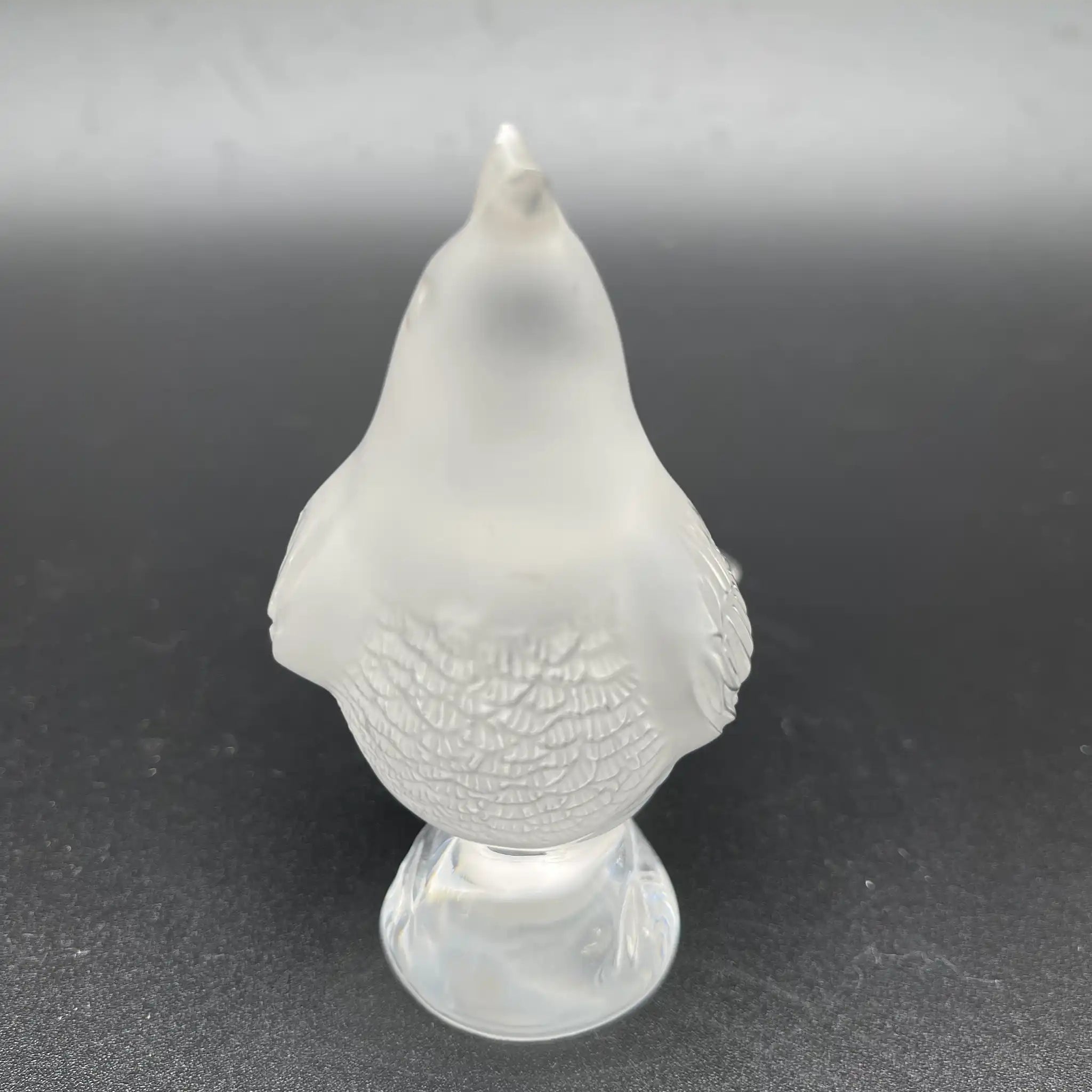 Antique Glass Object / LALIQUE / Chanteur (Singing Bird) / Glass / Satin Finish, Etching, Mold-Blown Glass