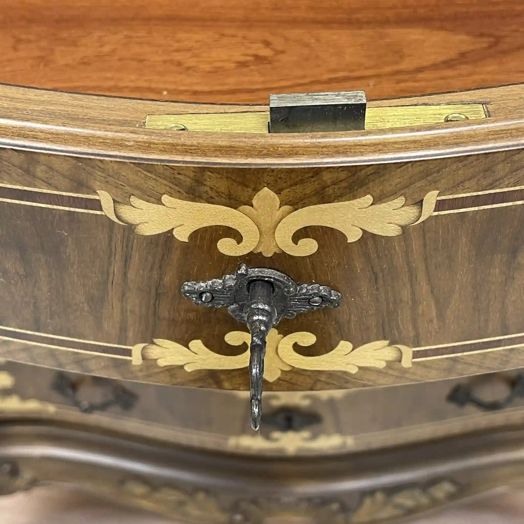 Antique Serpentine Chest / France / Inlaid, Cat Legs