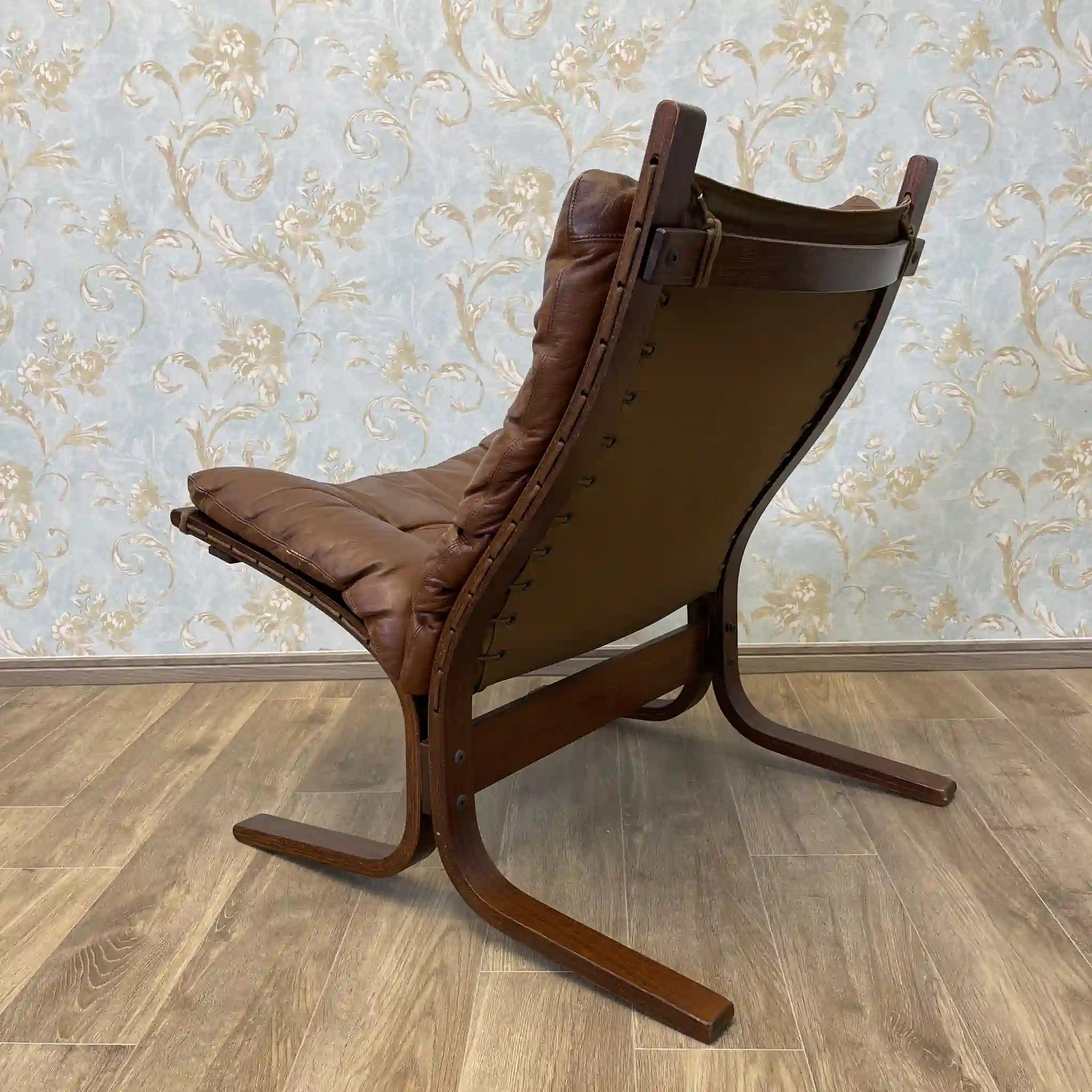 【复古】躺椅/ westnofa furniture / 1960-1970年代(推测)/真皮/挪威/帆布悬架,按钮折叠式皮革