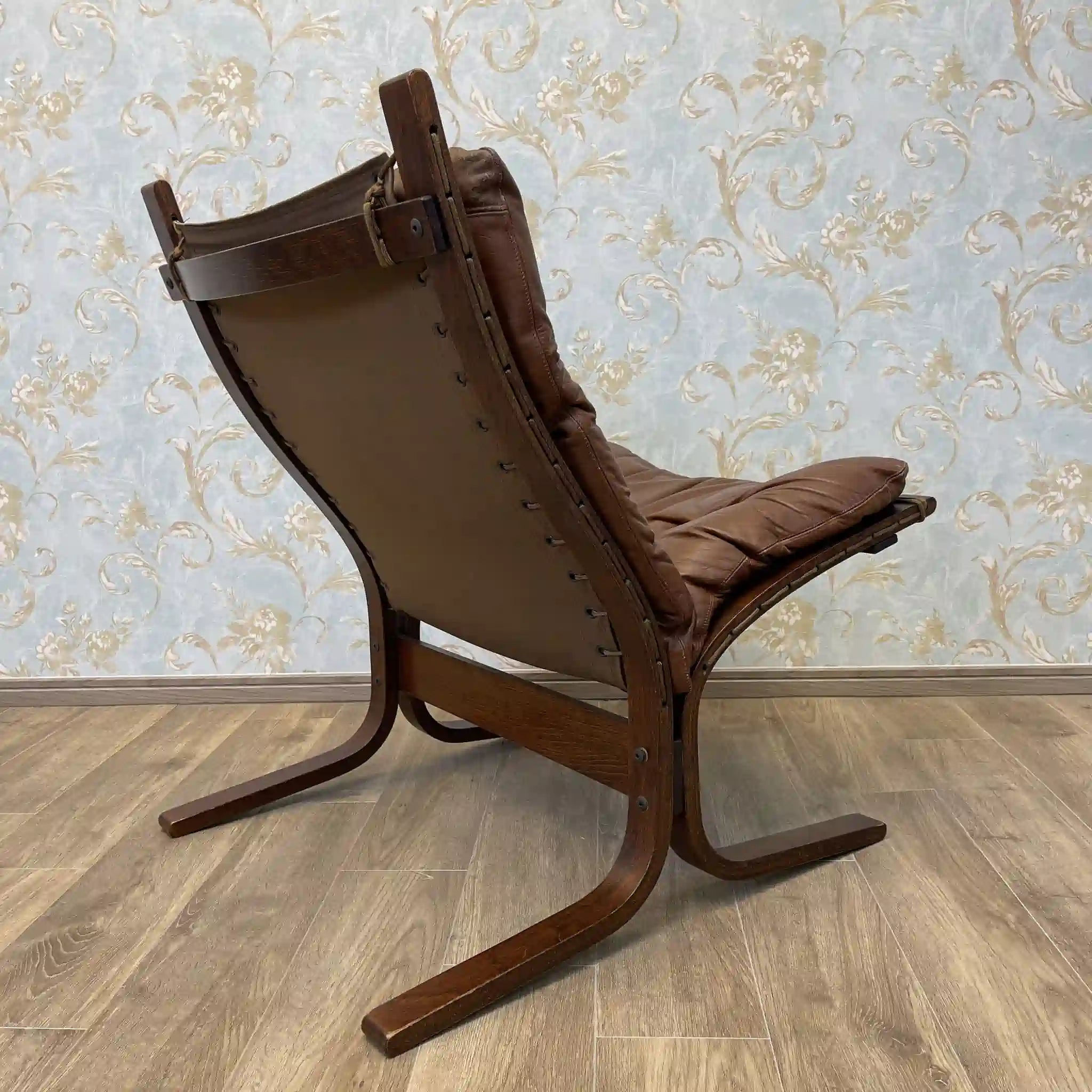 【复古】躺椅/ westnofa furniture / 1960-1970年代(推测)/真皮/挪威/帆布悬架,按钮折叠式皮革