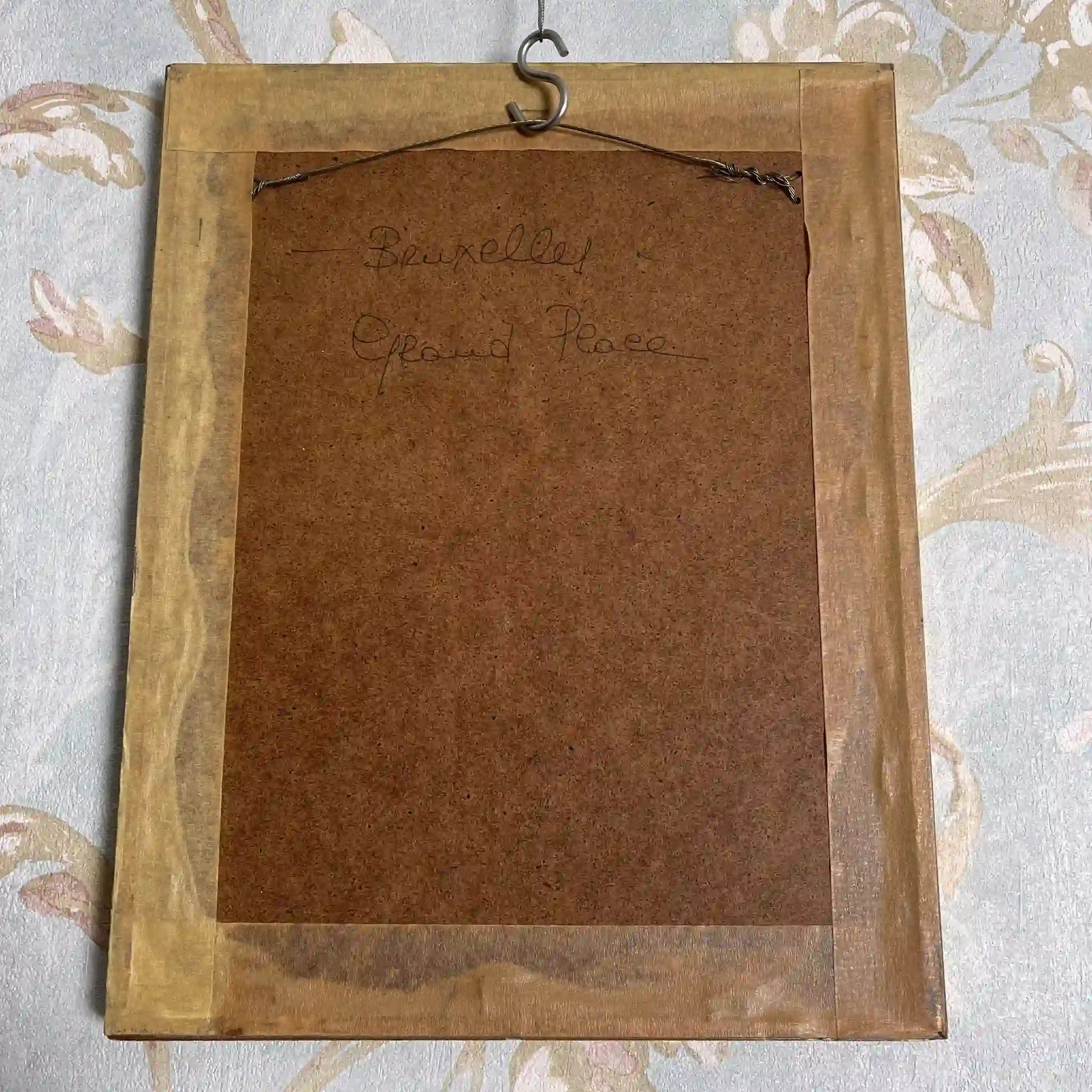 【复古】复制品/ w.l. BRUCKMAN /“Bruxelles / Grand Place”(布鲁塞尔的Grand plus) / 20世纪初(推测)/纸/英国/ 爱德华迪恩框架