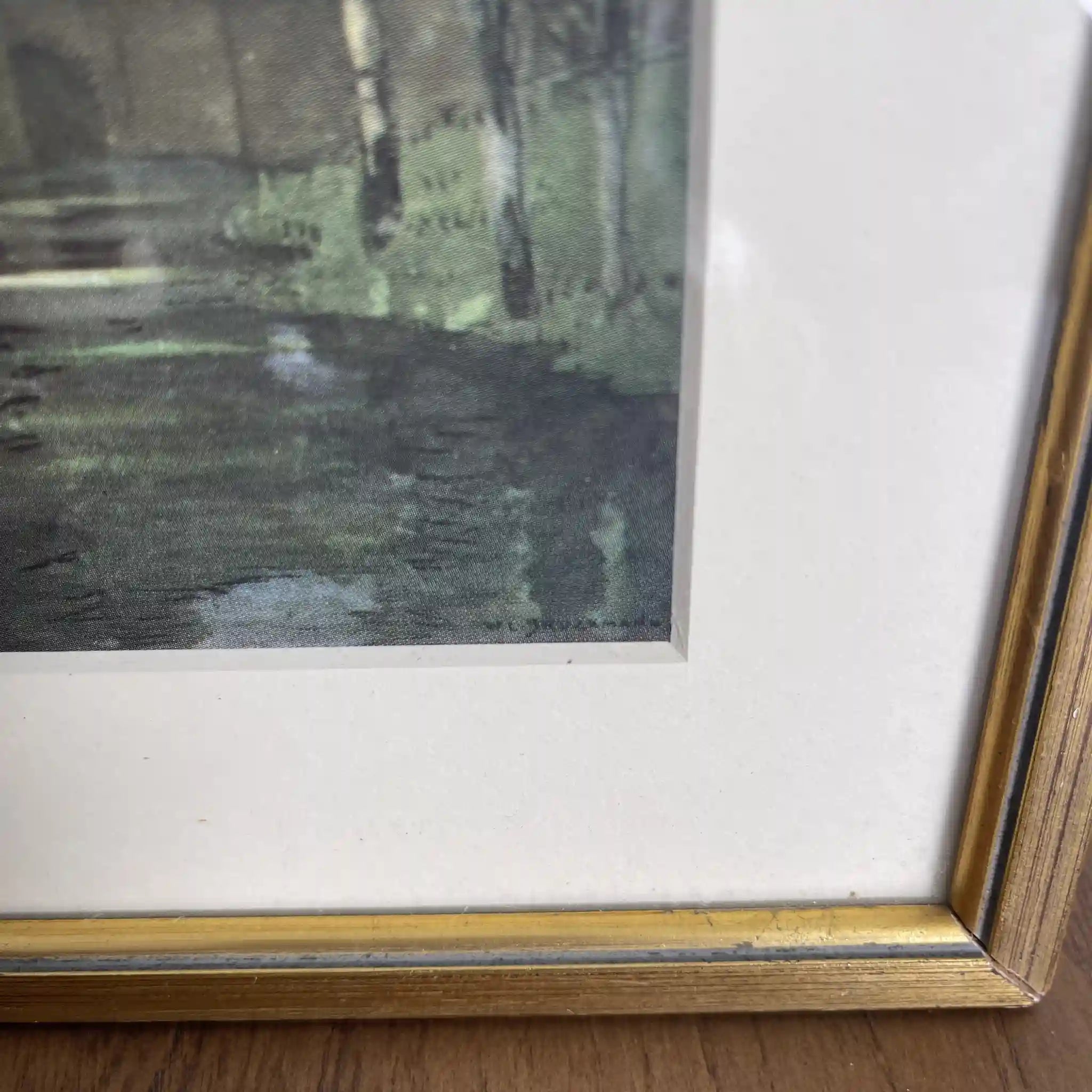 【复古】复制画/ w.l. BRUCKMAN /“Bruges / Porte Marechale”(布鲁日的马歇尔门)/ 20世纪初(推测)/纸/英国/ 爱德华迪恩框架