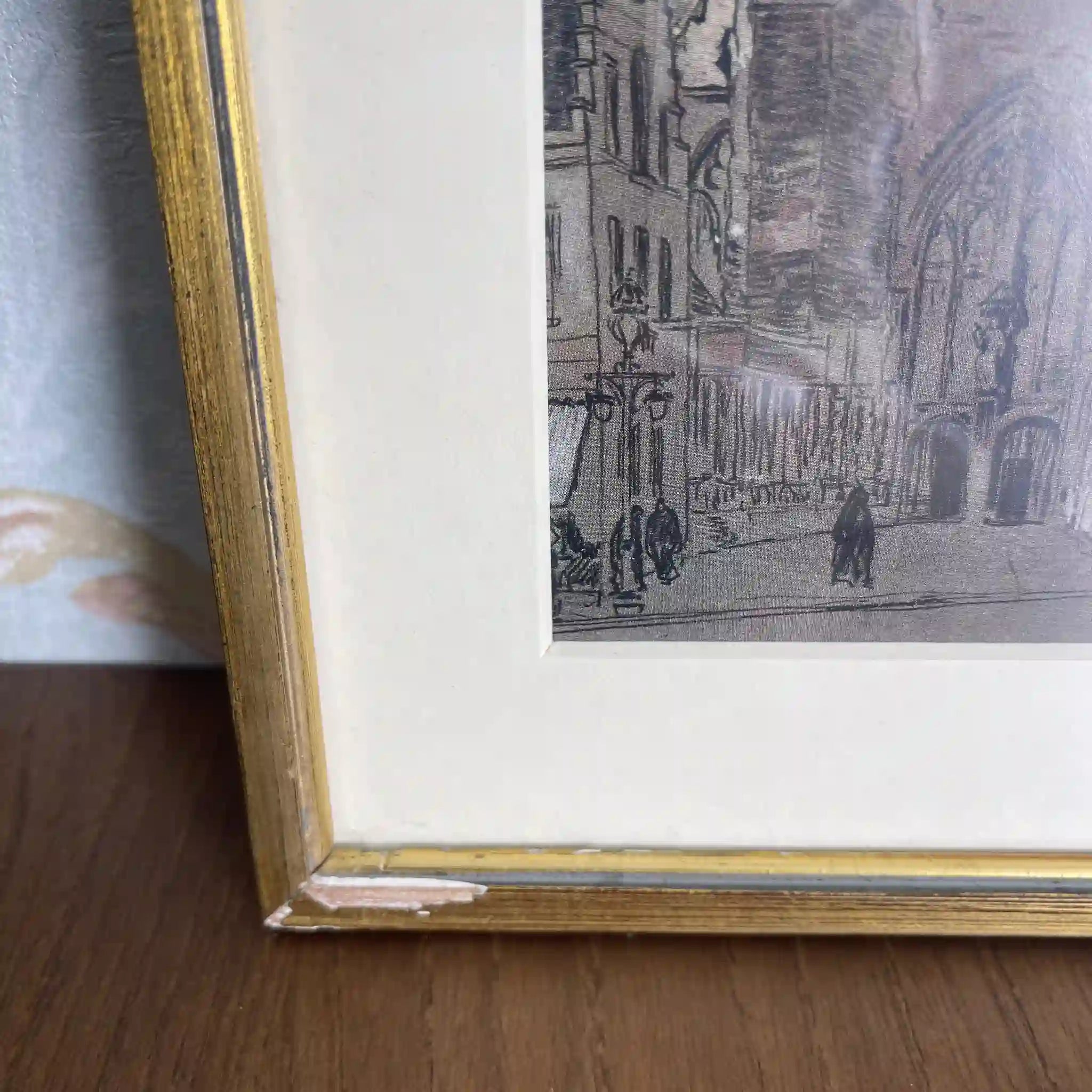 【复古】复制品/ w.l. BRUCKMAN /“Louvain / The Cathedral”(鲁汶大教堂/圣彼得教堂)/ 20世纪初(推测)/纸/英国 爱德华迪恩框架