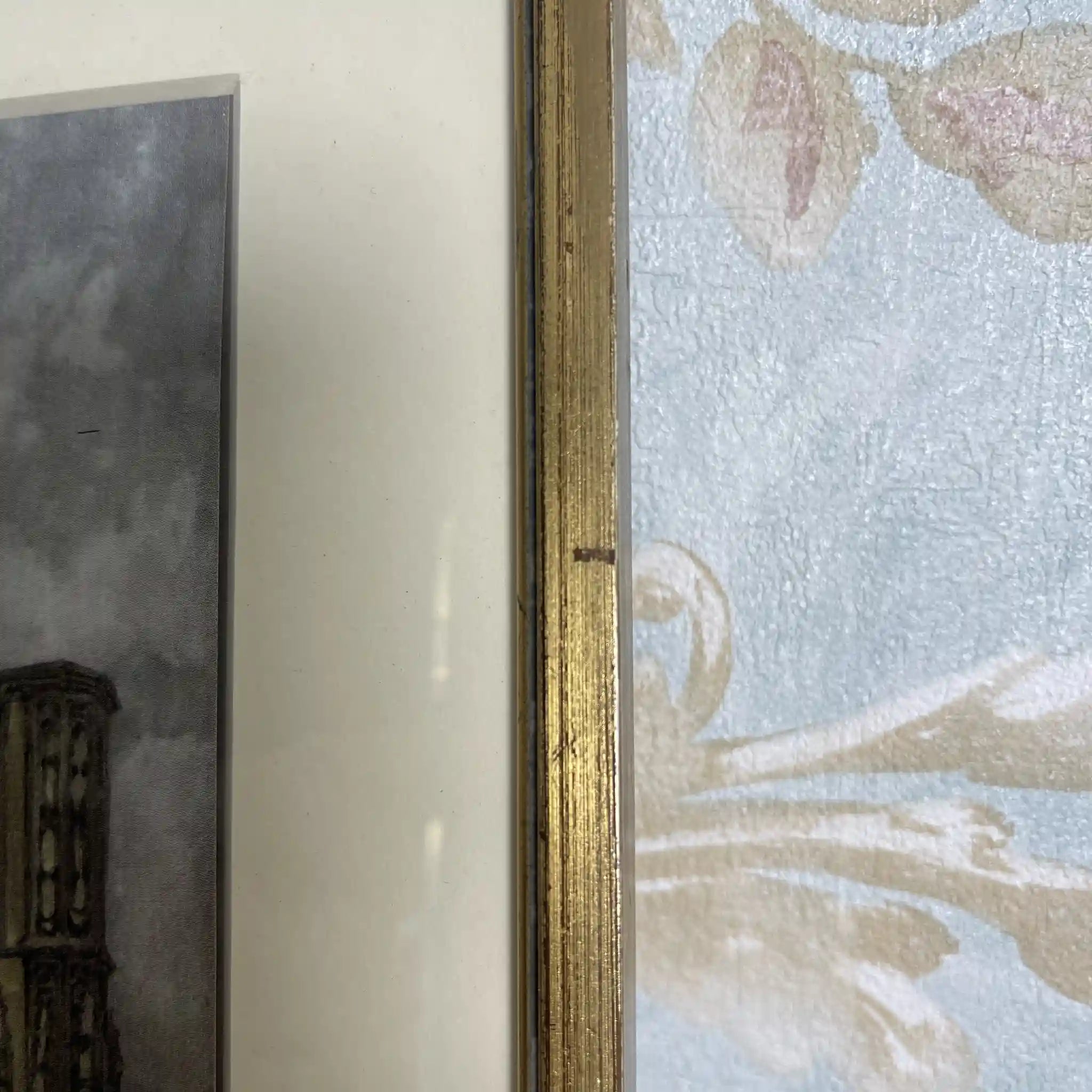 【复古】复制画/ w.l. BRUCKMAN /“Louvain / The Cathedral”/ 20世纪初(推测)/纸/英国/爱德华框架