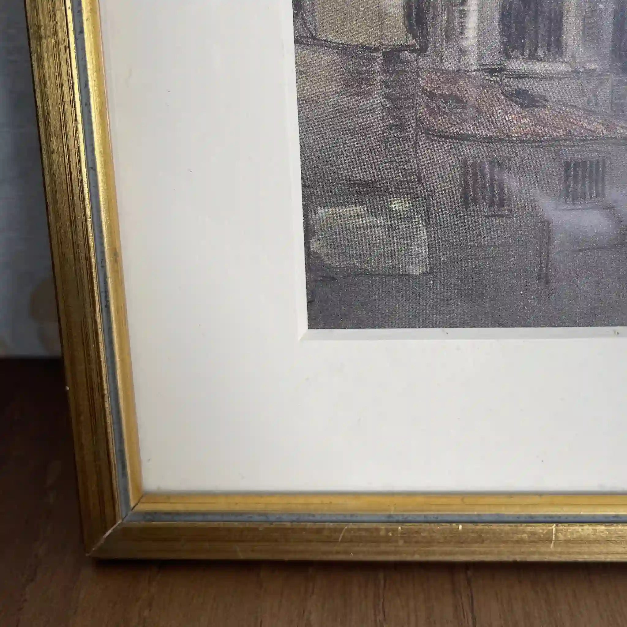 【复古】复制画/ w.l. BRUCKMAN /“Louvain / The Cathedral”/ 20世纪初(推测)/纸/英国/爱德华框架