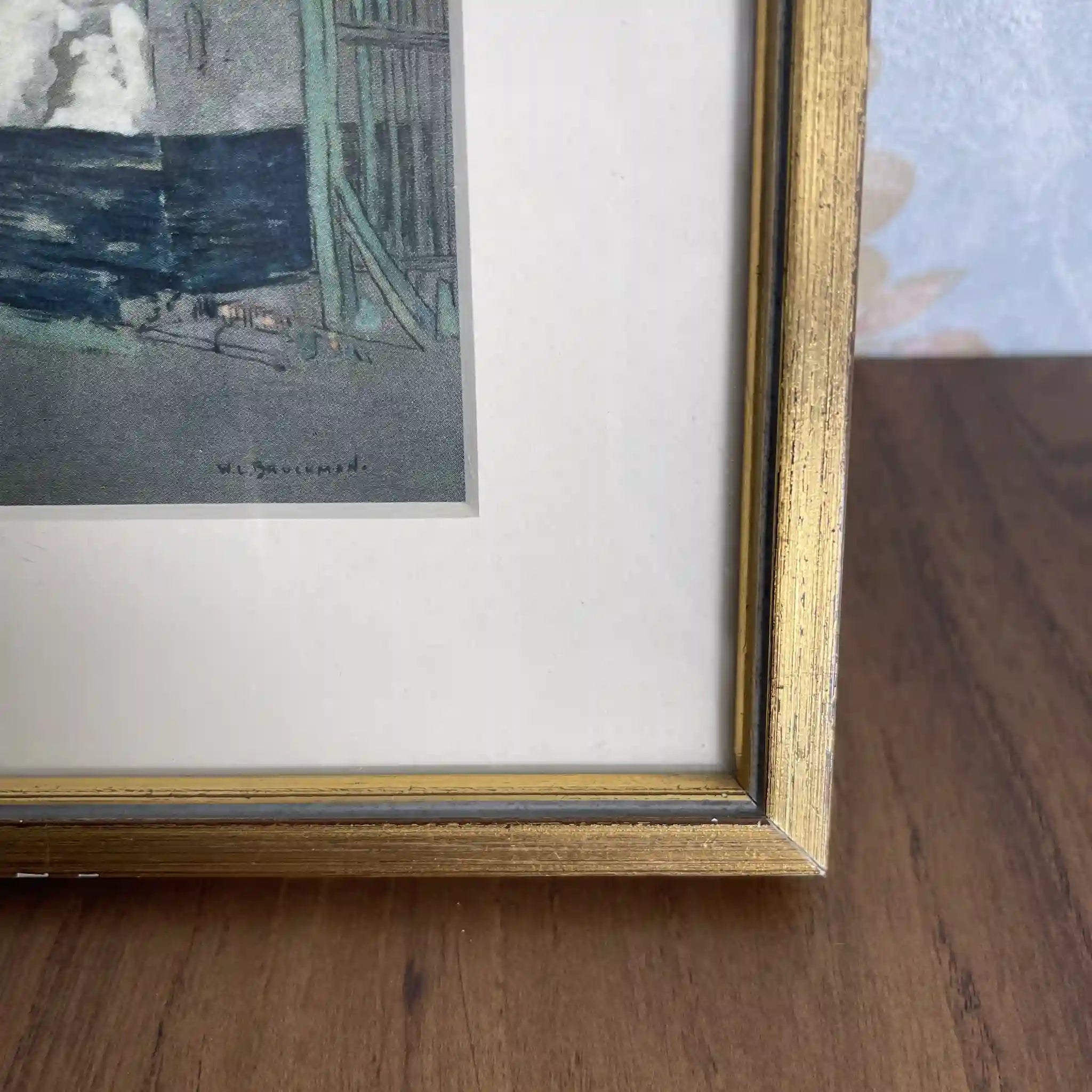 【复古】复制品/ w.l. BRUCKMAN /“Oudenaarde”(奥德纳德市政厅)/ 20世纪初(估计)/纸/英国/爱德华框架
