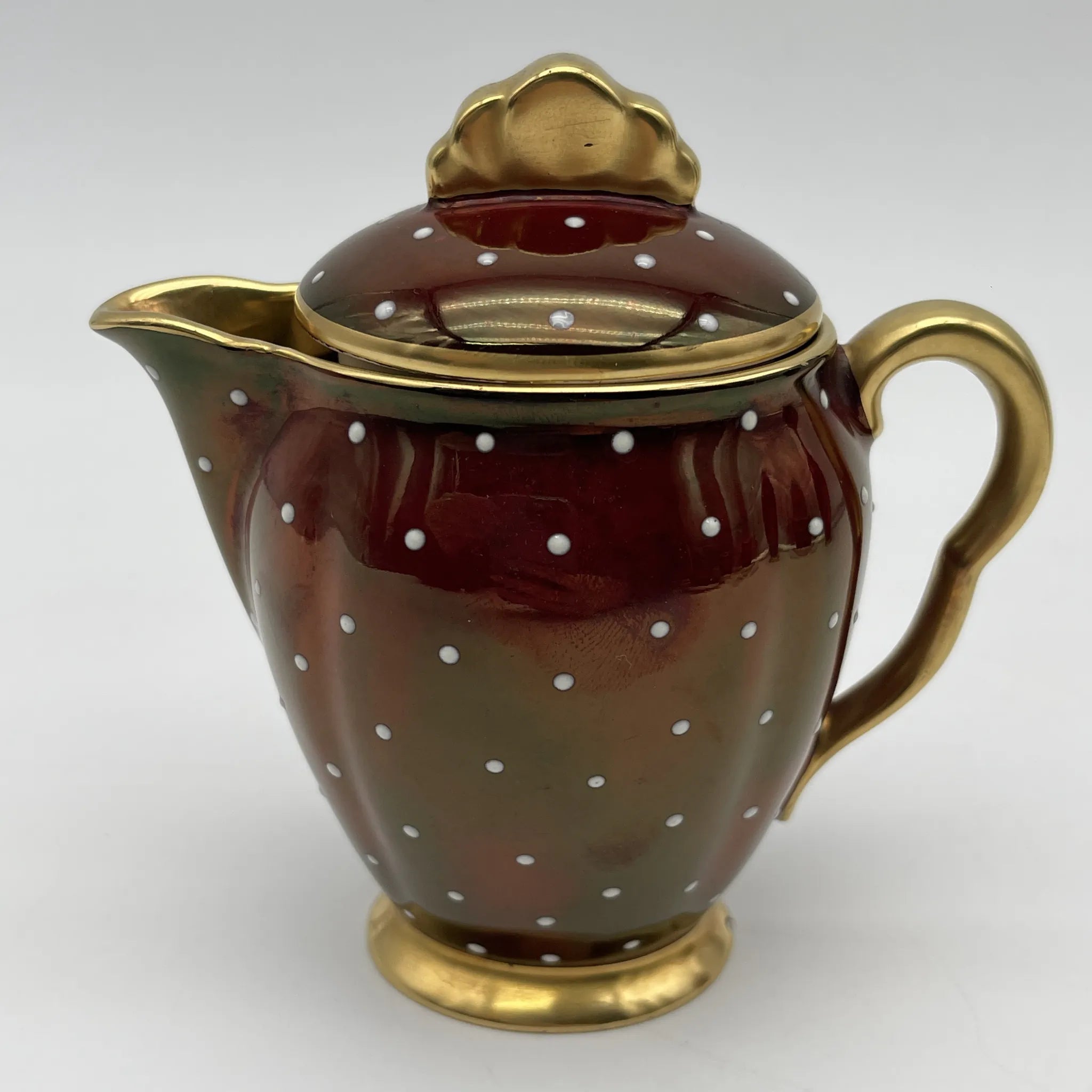 【复古】茶壶2p +杯&碟子5p +碟子1p套/ Carlton Ware(卡尔顿Ware) / Rouge Royale /推测1930-1950年代/陶器 /英国/金彩,装饰艺术