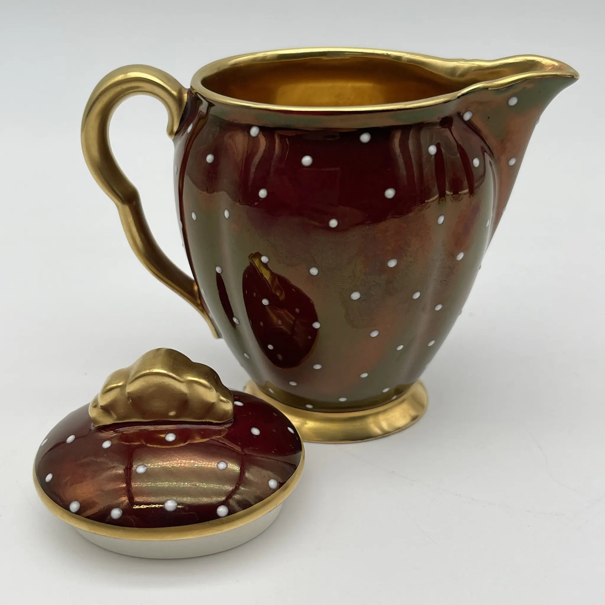 【复古】茶壶2p +杯&碟子5p +碟子1p套/ Carlton Ware(卡尔顿Ware) / Rouge Royale /推测1930-1950年代/陶器 /英国/金彩,装饰艺术