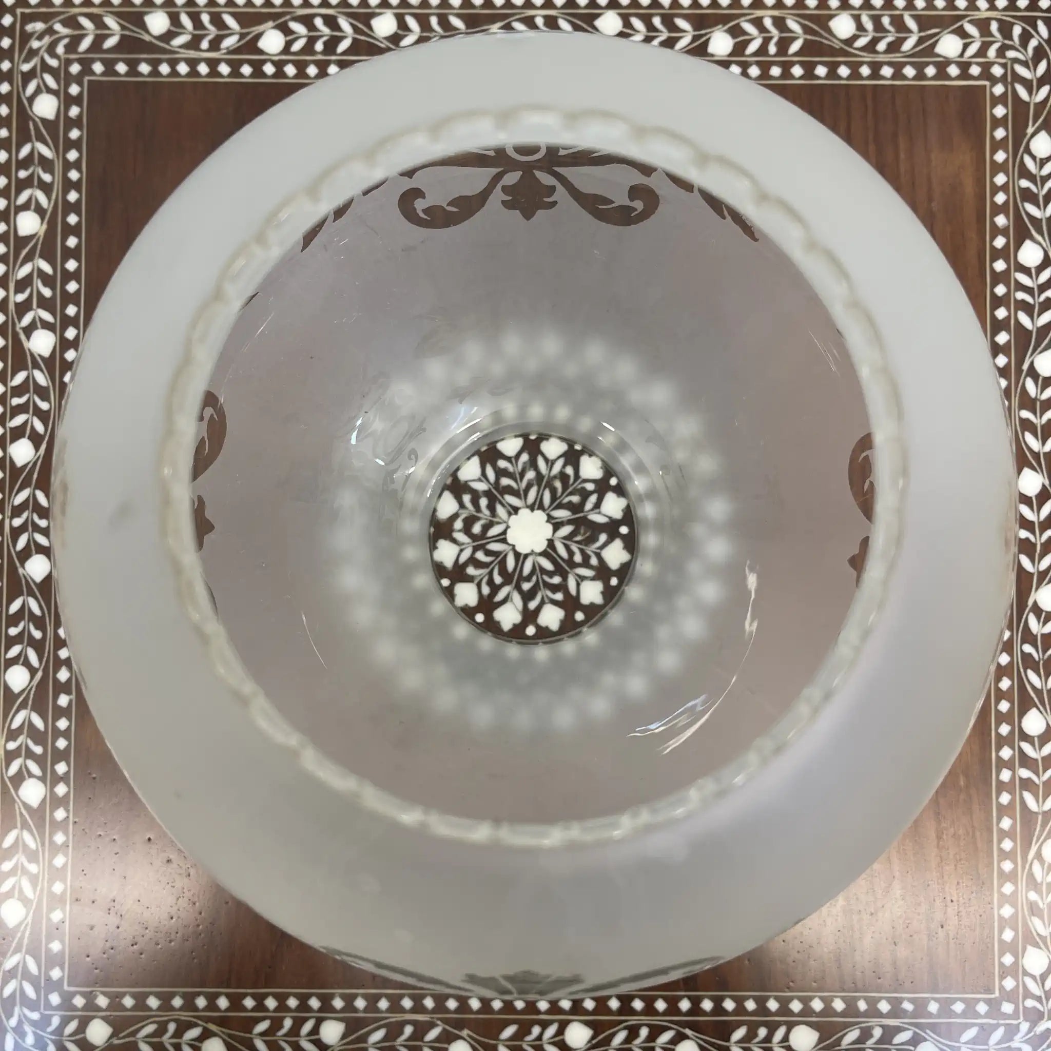 【复古】油灯/洛可可风格/估计20世纪中叶/玻璃/法国/蚀刻玻璃,滚动装饰