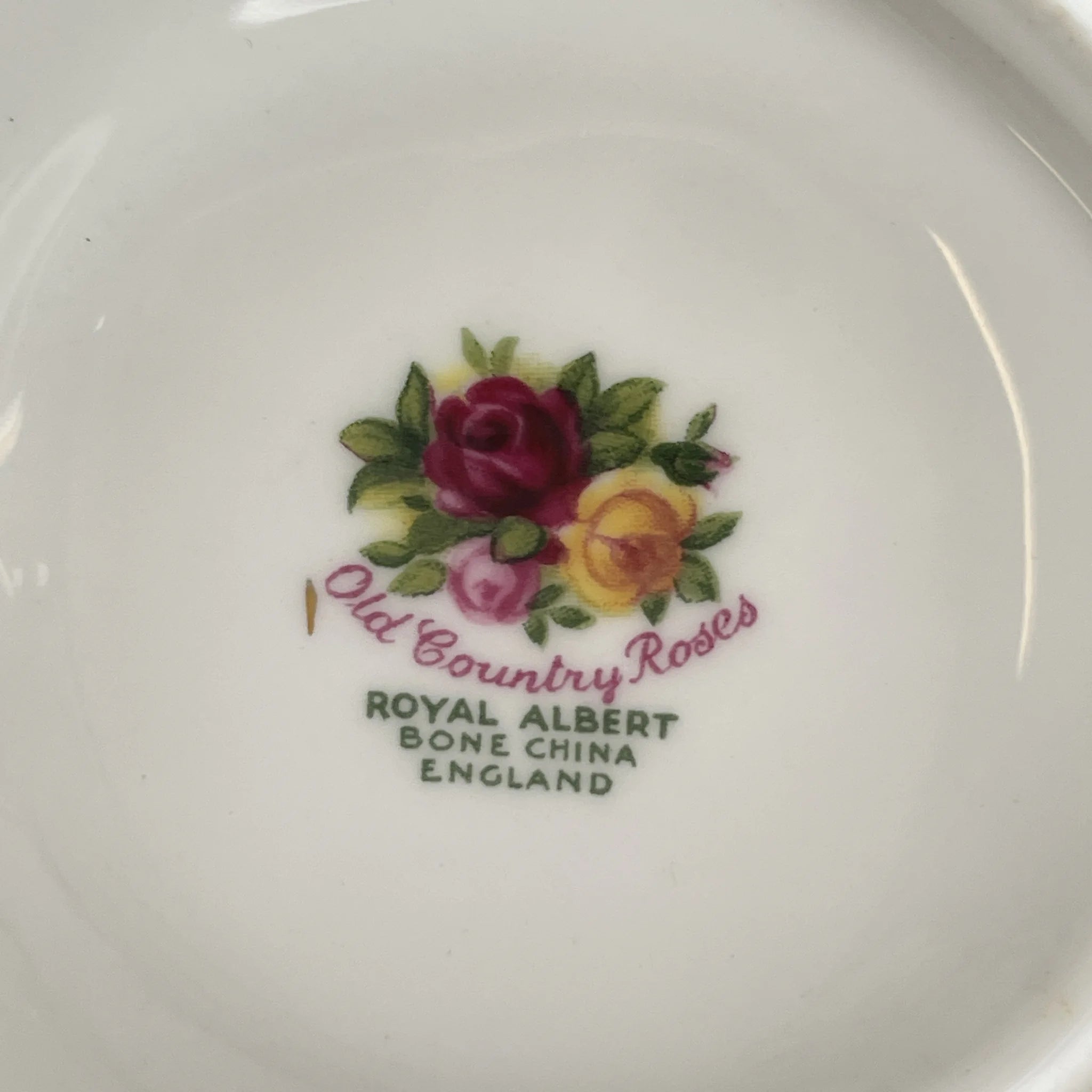 【复古】网球组板/ Royal Albert / Old Country Roses / 1962-1973年/ Bone China /英国/ 缩进板,宝石艺术,金彩