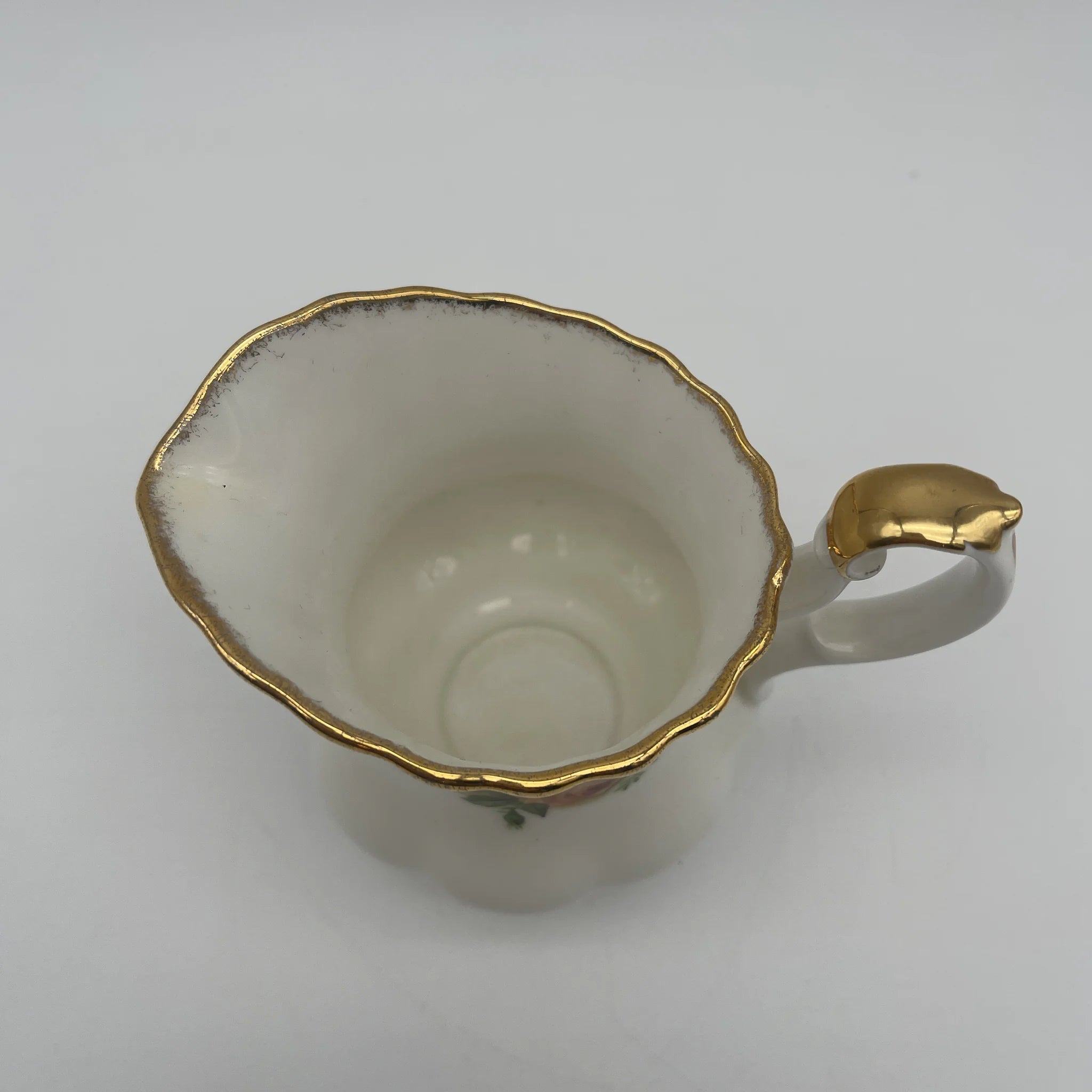 牛奶瓶/ Royal Albert / Old Country Roses / 1962-2002 / Bone China /英国/ 蒙特罗斯形状,植物艺术,金彩