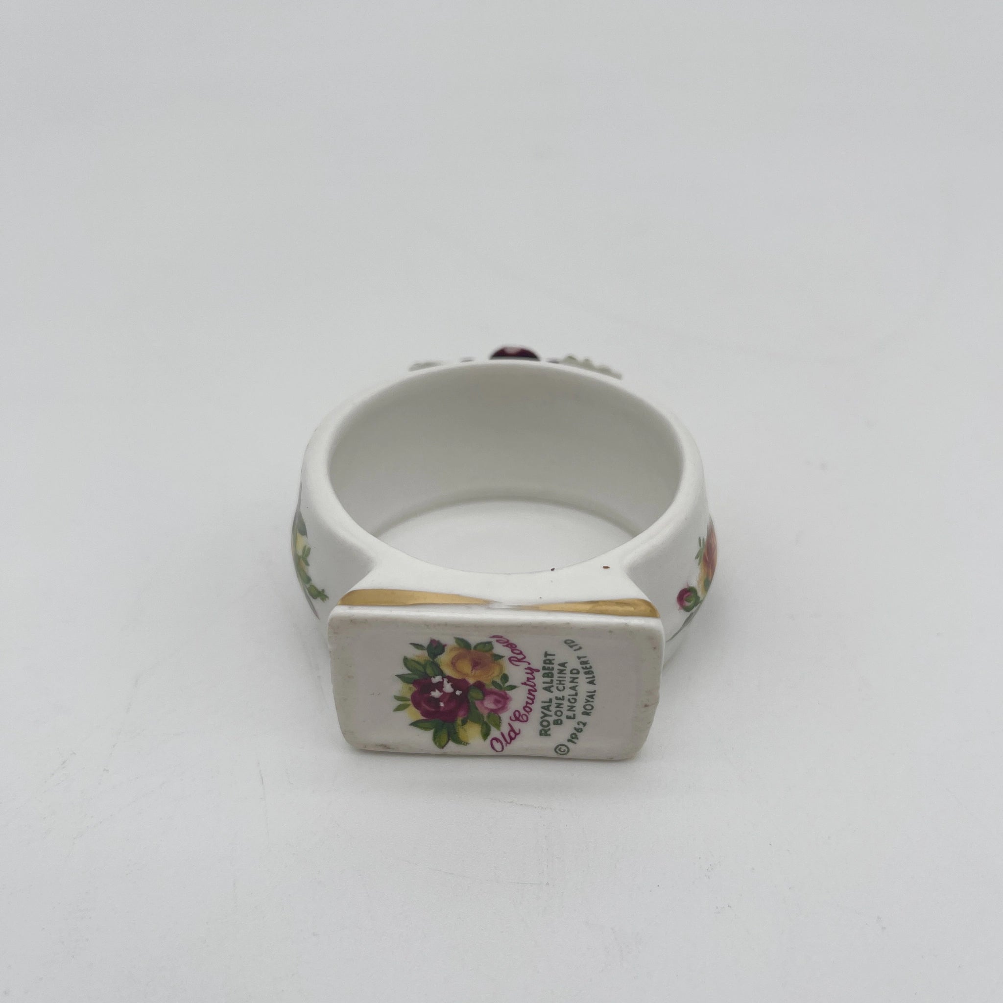 【复古】餐巾环/ Royal Albert / Old Country Roses / 1973-1993年/ Bone China /英国/陶花,英国乡村, 植物学艺术