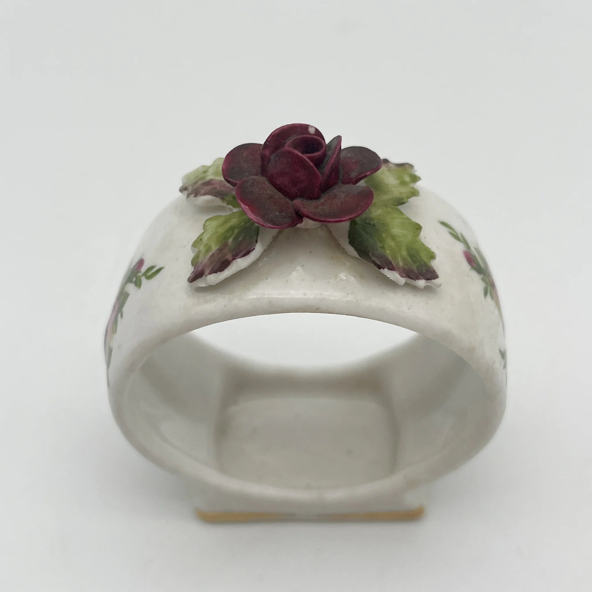 【复古】餐巾环/ Royal Albert / Old Country Roses / 1973-1993年/ Bone China /英国/陶花,英国乡村, 植物学艺术