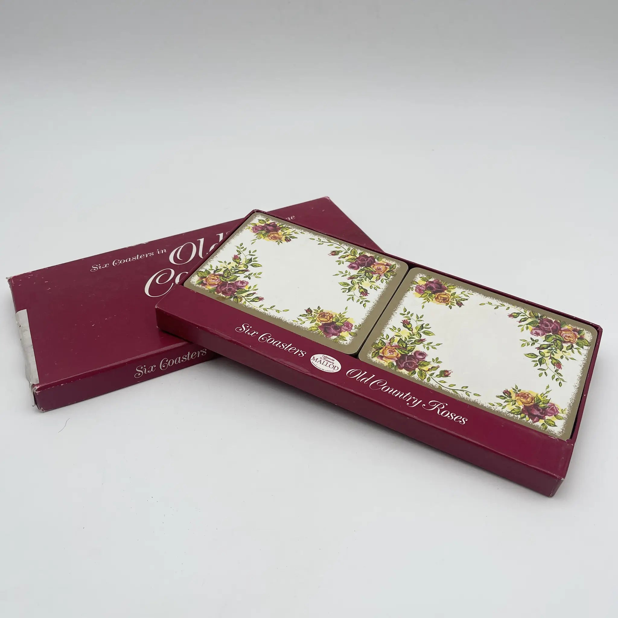 【复古】杯垫6p / Royal Albert / Old Country Roses / 1970-1980年代/三聚氰胺/英国/英国花园, 植物学艺术
