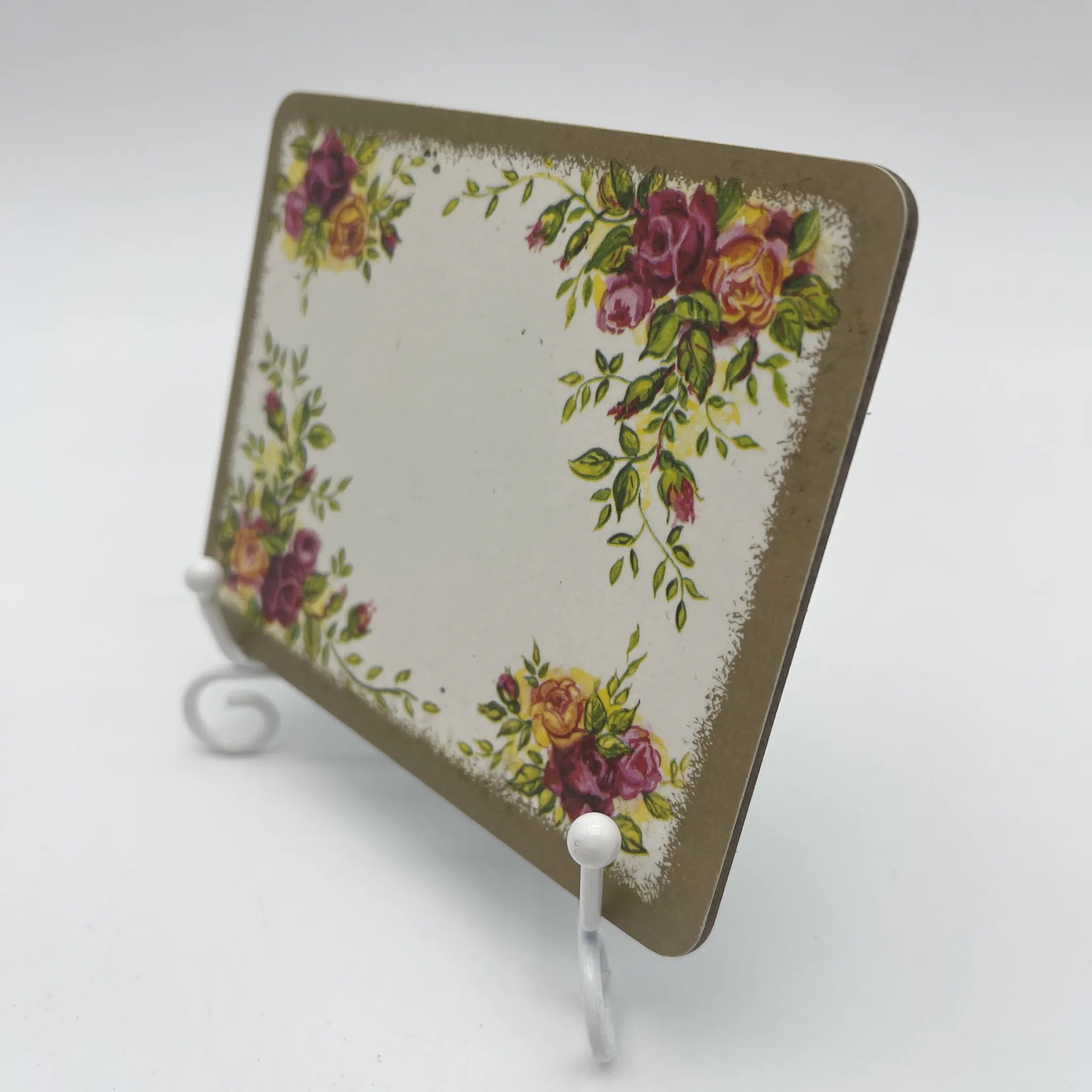 【复古】杯垫6p / Royal Albert / Old Country Roses / 1970-1980年代/三聚氰胺/英国/英国花园, 植物学艺术