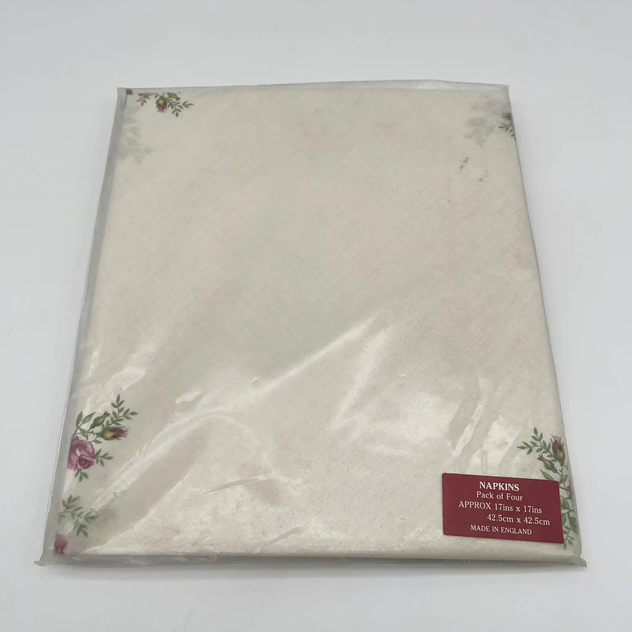 【リユース】 ナプキン4P / ROYAL ALBERT (ロイヤルアルバート) / Old Country Roses / 1980-1990年代 / コットン / イギリス / イングリッシュガーデン, ボタニカルアート