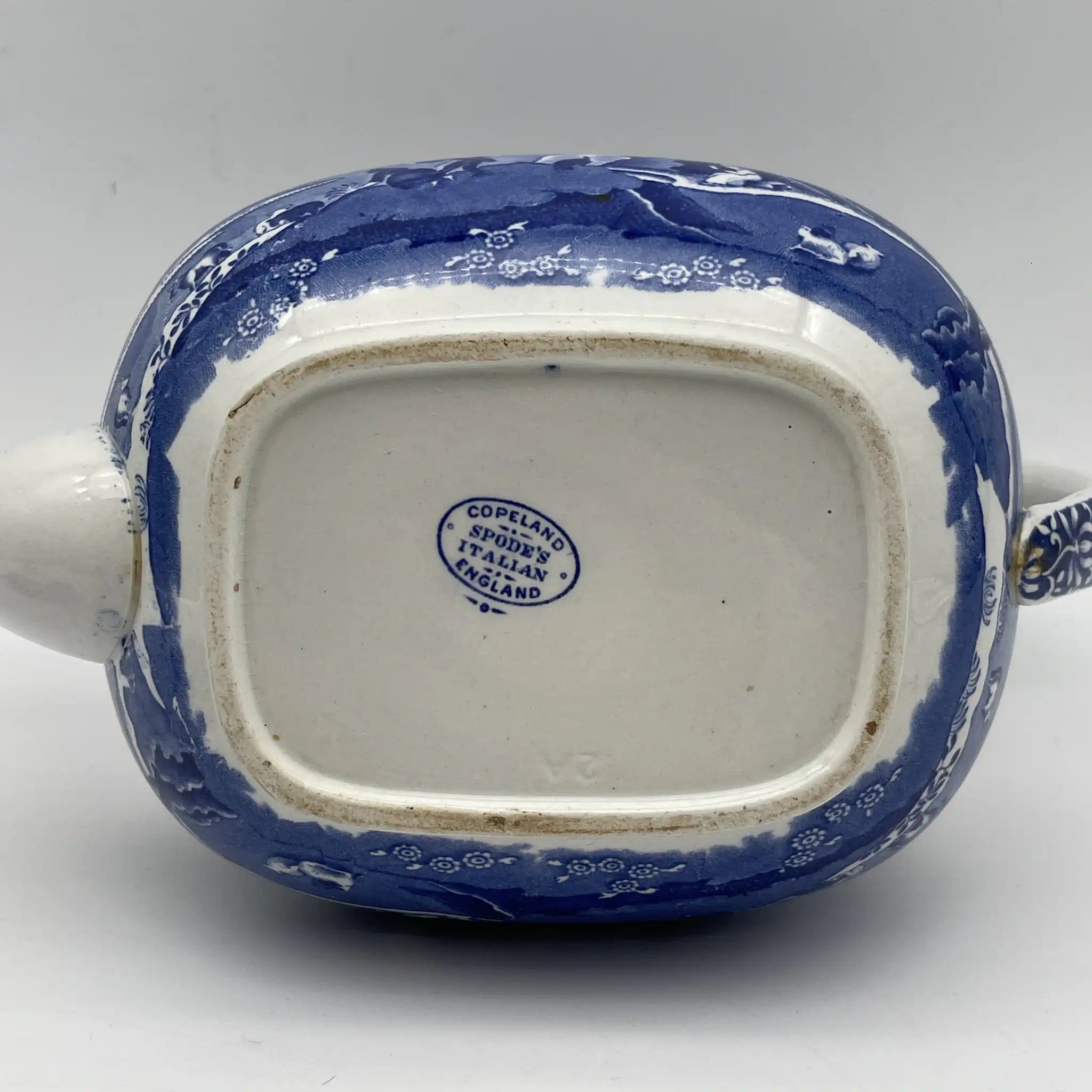 【アンティーク】 ティーポット / Spode (スポード) / Blue Italian / 1890-1920年代 / 陶器 / イギリス / ブルー&ホワイト, 銅版転写, 古代ローマ遺跡