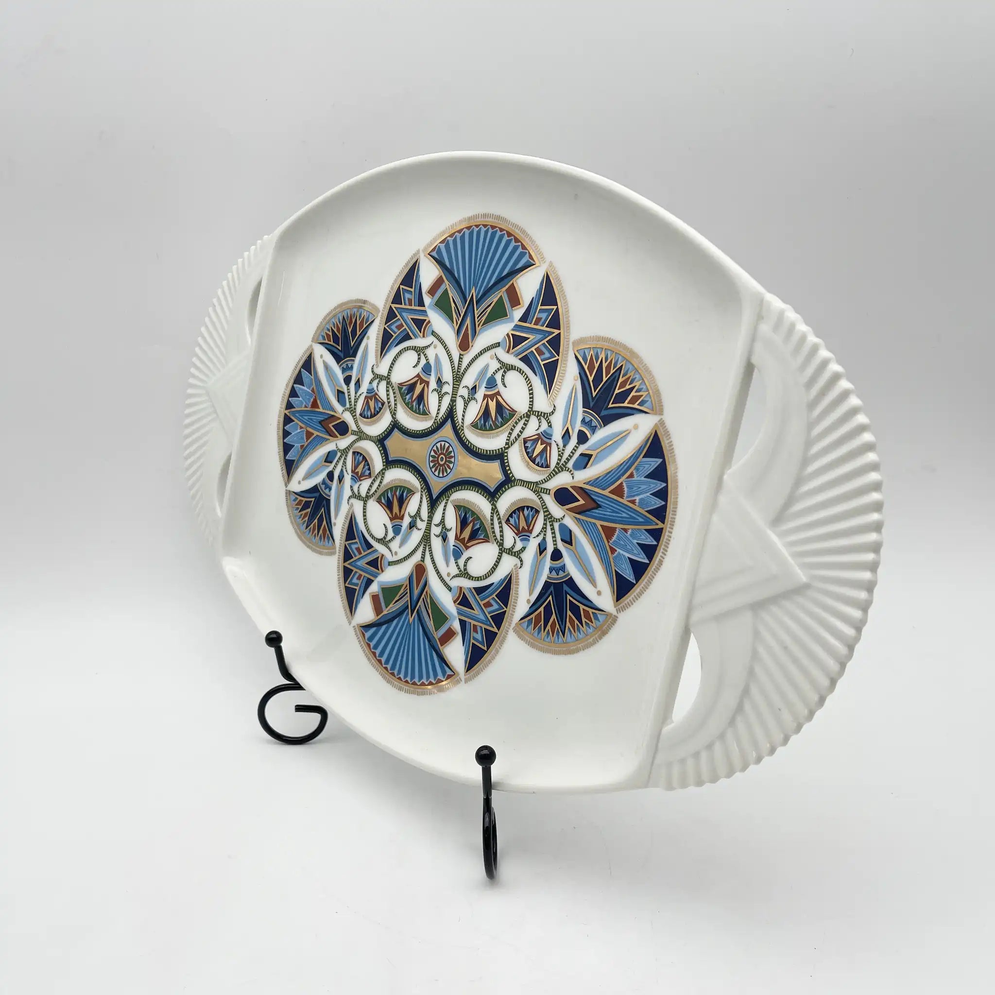 【ビンテージ】 オーバルサービングプレート (大皿) / Elizabeth Arden (エリザベス・アーデン) / Treasures of the Pharaohs / 1980年代 / 陶磁器 / 日本 / エジプシャン・リバイバル