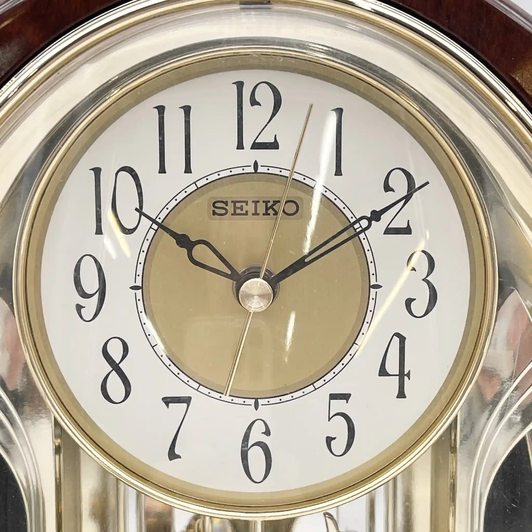 【再利用】座钟/ SEIKO(精工)/ BZ323B / 2000-2010年代/塑料/日本/旋转装饰,木纹装饰