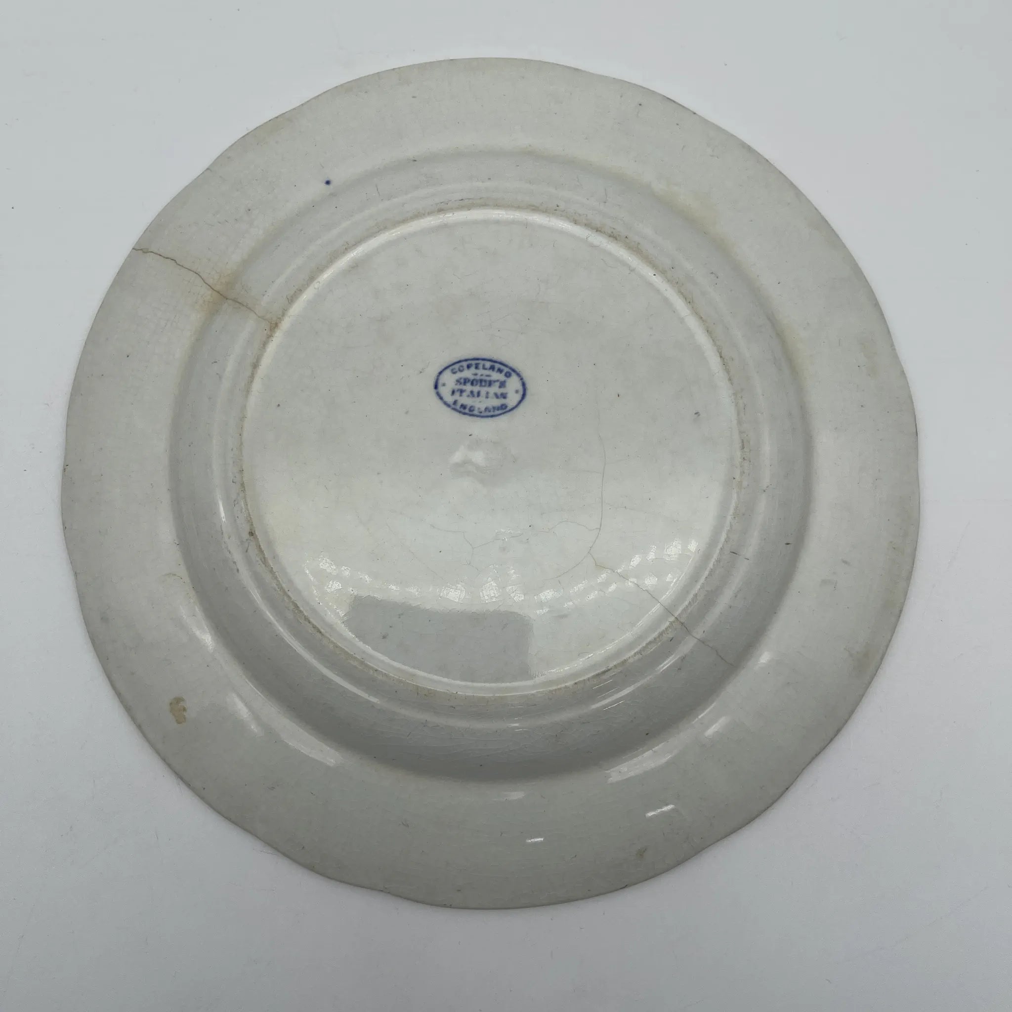 【アンティーク】 ディナープレート (メイン皿) / Spode (スポード) / Blue Italian / 1890-1920年代 / 陶器 / イギリス / ブルー&ホワイト, 銅版転写, 古代ローマ遺跡