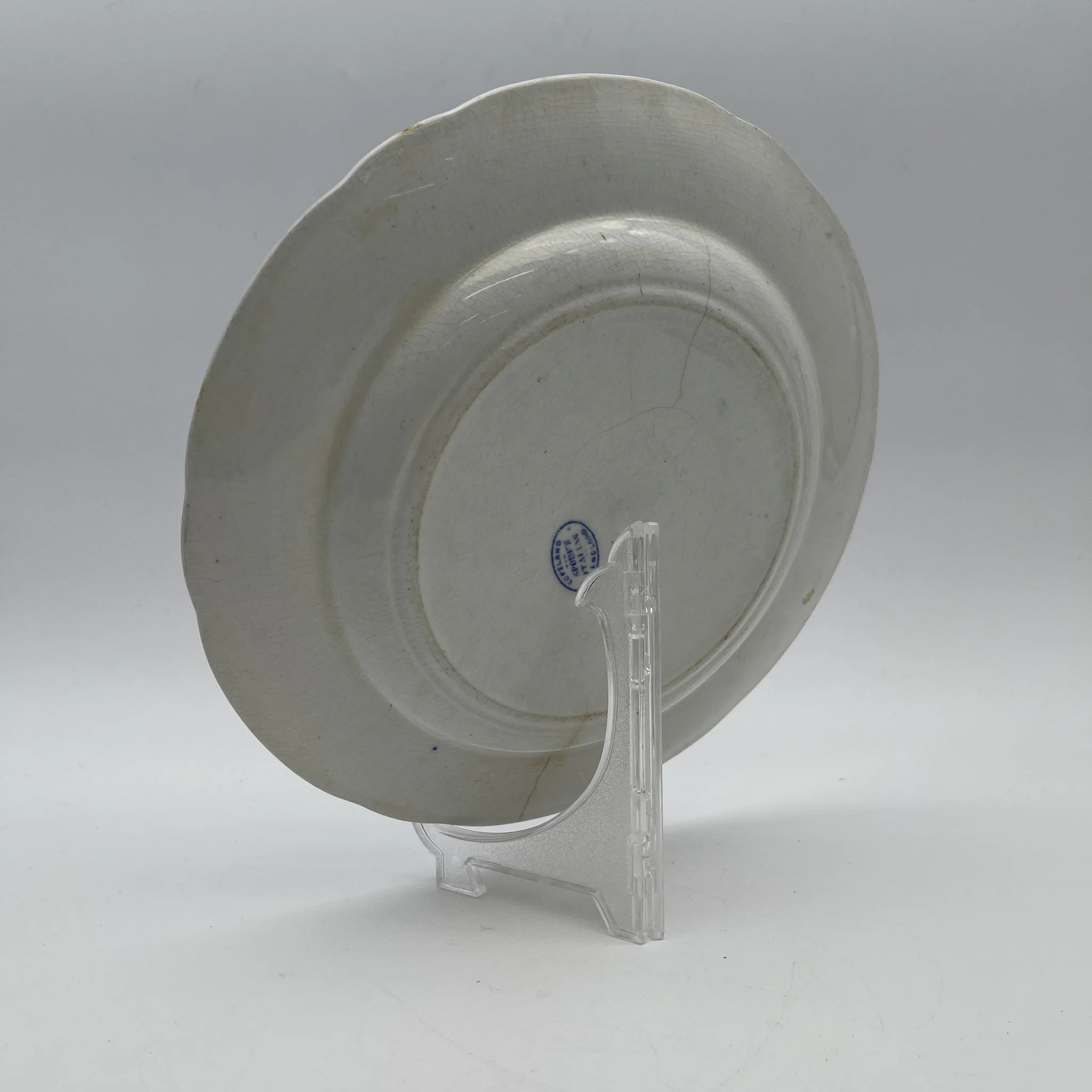 【アンティーク】 ディナープレート (メイン皿) / Spode (スポード) / Blue Italian / 1890-1920年代 / 陶器 / イギリス / ブルー&ホワイト, 銅版転写, 古代ローマ遺跡