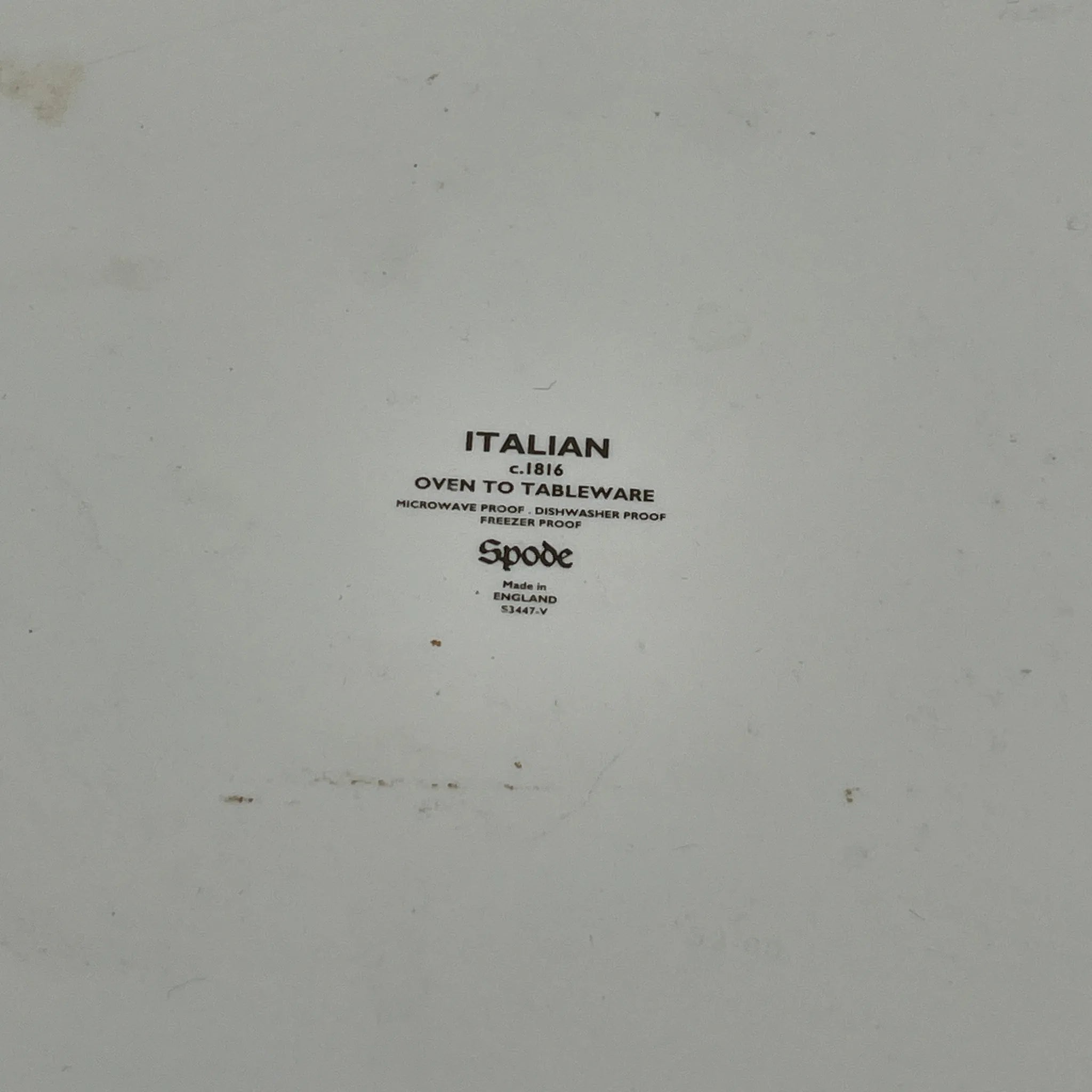 【リユース】 スクエアロースター (グラタン皿) / Spode (スポード) / Blue Italian / 1990-2000年代 / ストーンウェア / イギリス / ブルー&ホワイト, 銅版転写, 古代ローマ遺跡