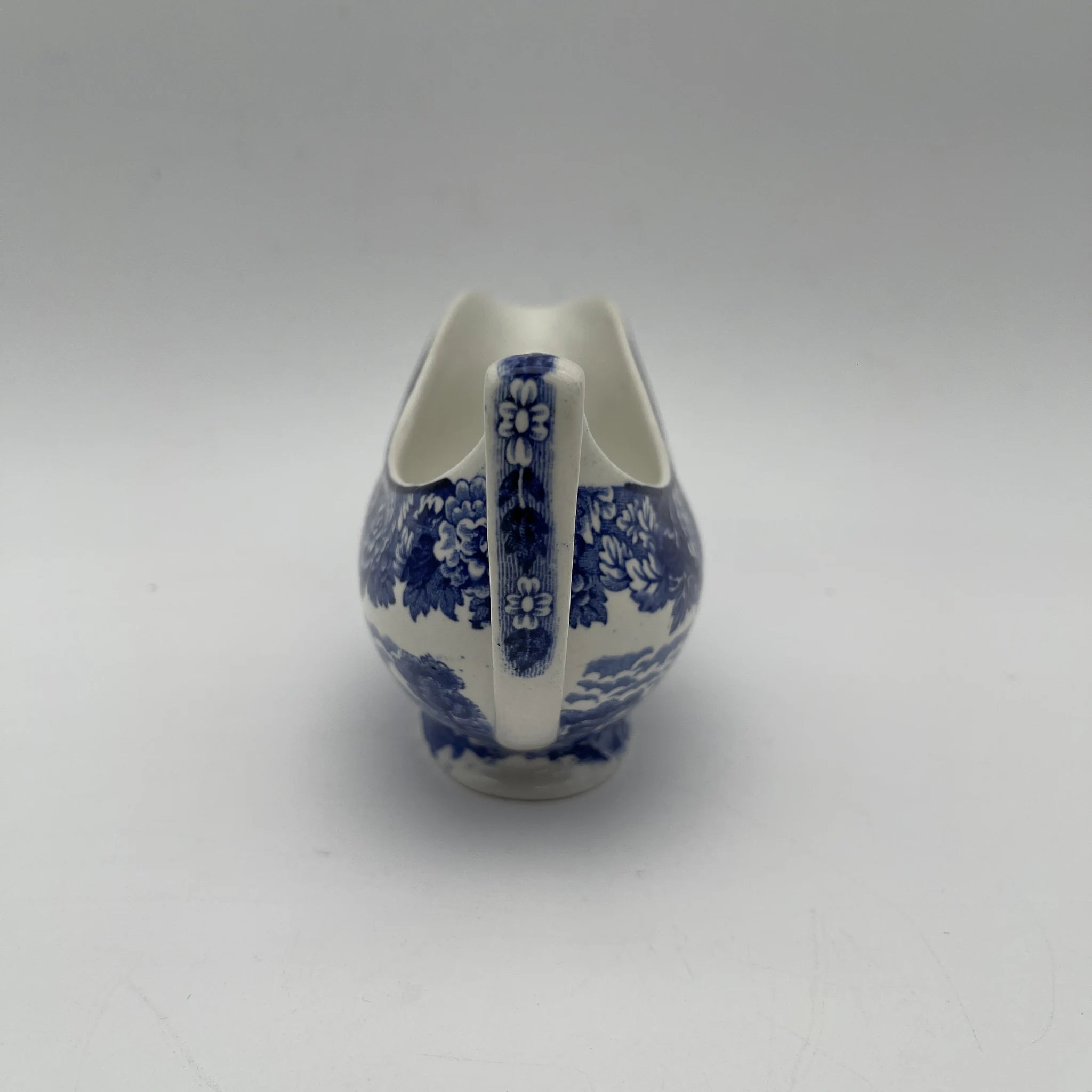 【复古】灰船(socier / source boat) / Wood & Sons (Wood & Sons) / English Scenery / 1940-1960年代(推测)/ 铁石/英国/蓝与白,铜版印刷,英国乡村风景