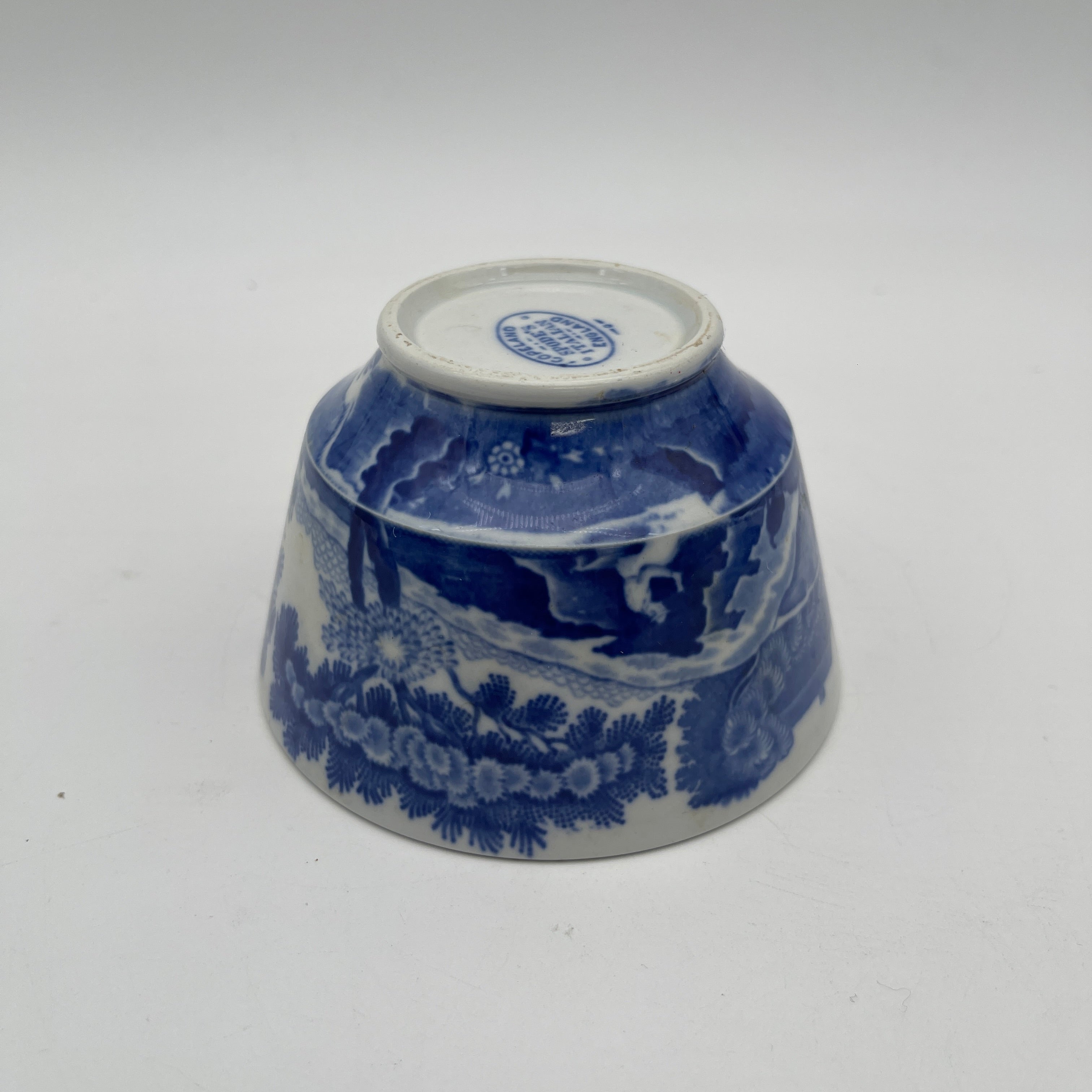 【アンティーク】 シュガーボウル (シュガーポット) / Spode (スポード) / Blue Italian / 1890-1920年代 / 陶器 / イギリス / ブルー&ホワイト, 銅版転写, 古代ローマ遺跡