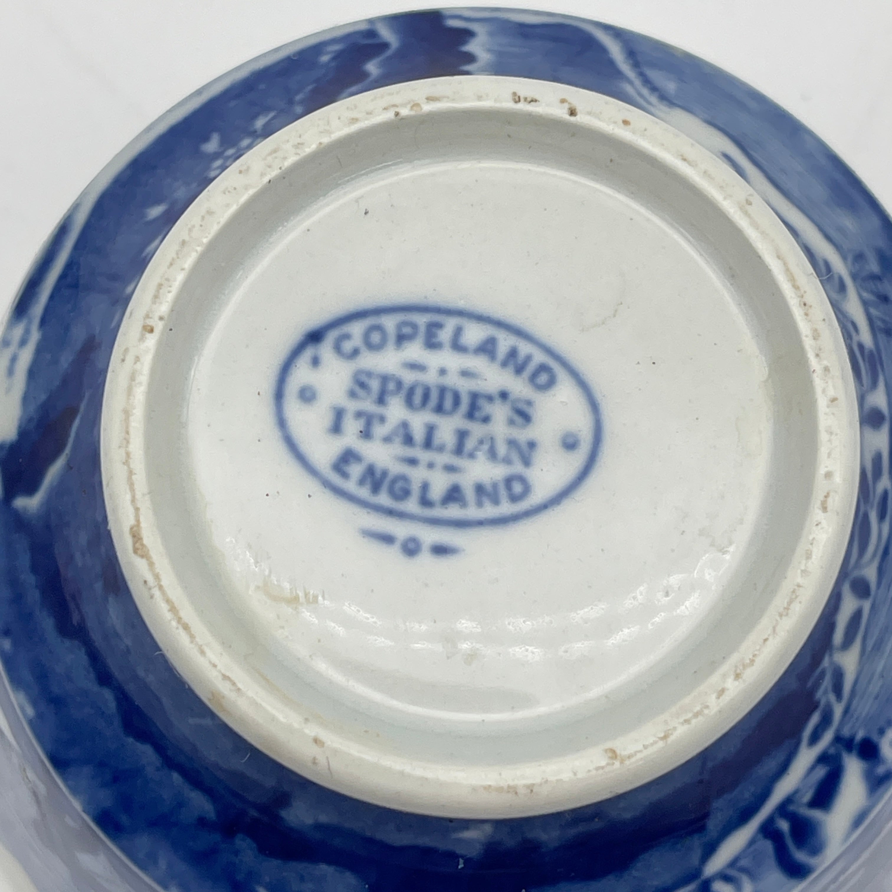 【アンティーク】 シュガーボウル (シュガーポット) / Spode (スポード) / Blue Italian / 1890-1920年代 / 陶器 / イギリス / ブルー&ホワイト, 銅版転写, 古代ローマ遺跡