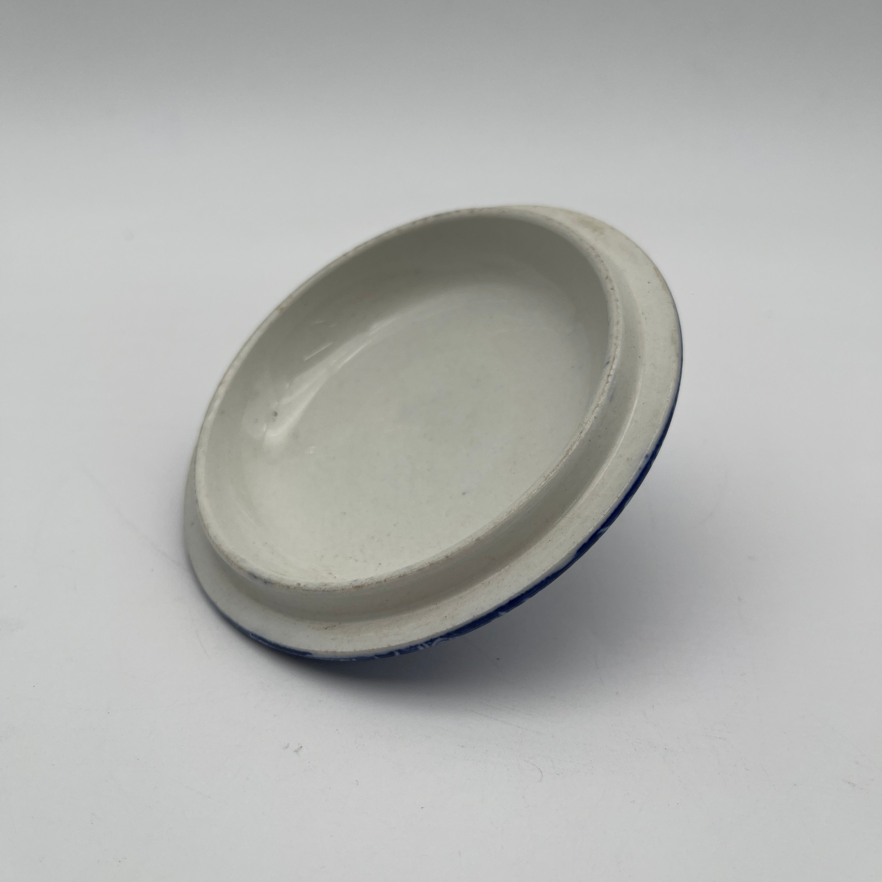 【アンティーク】 シュガーボウル (シュガーポット) / Spode (スポード) / Blue Italian / 1890-1920年代 / 陶器 / イギリス / ブルー&ホワイト, 銅版転写, 古代ローマ遺跡