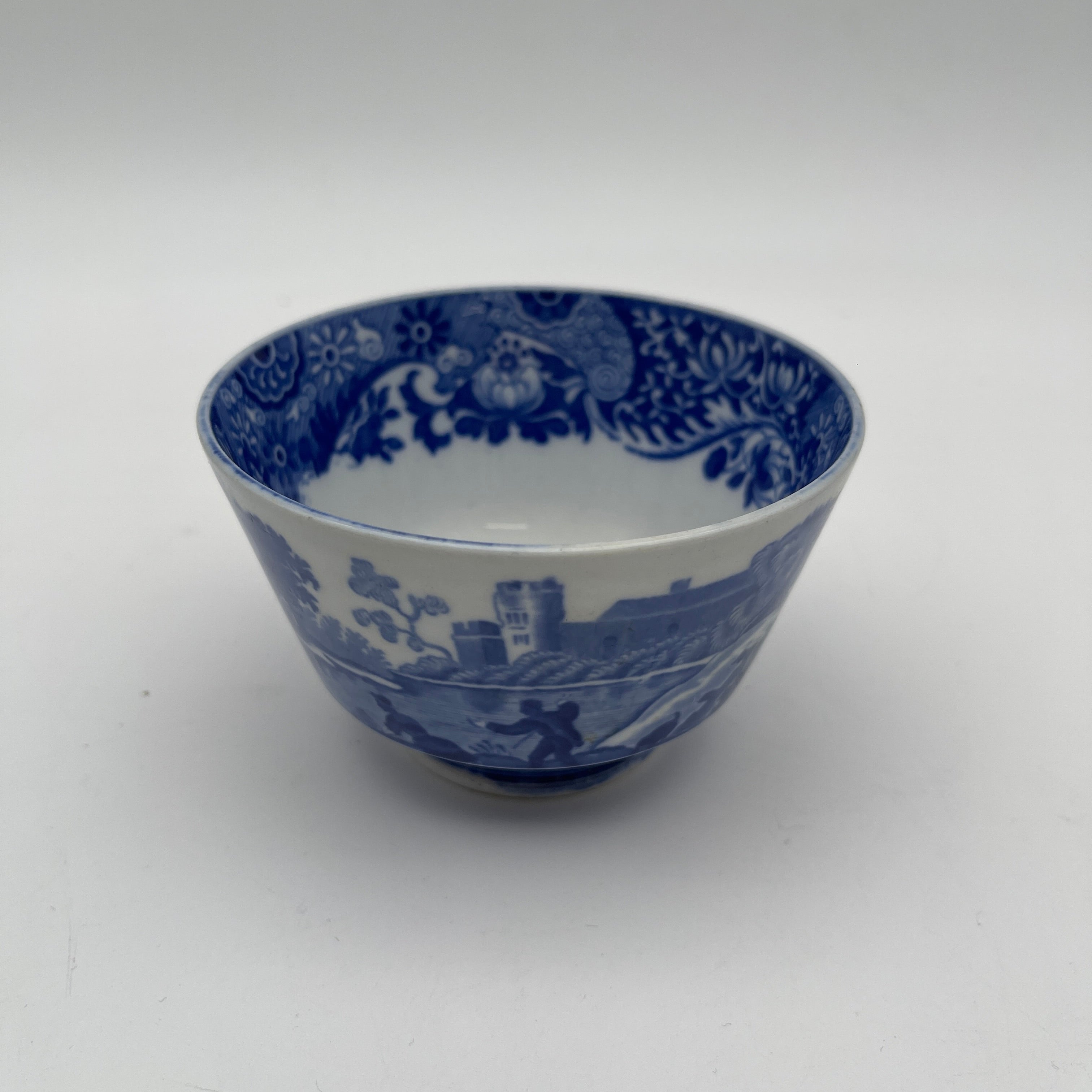 【アンティーク】 シュガーボウル (シュガーポット) / Spode (スポード) / Blue Italian / 1890-1920年代 / 陶器 / イギリス / ブルー&ホワイト, 銅版転写, 古代ローマ遺跡