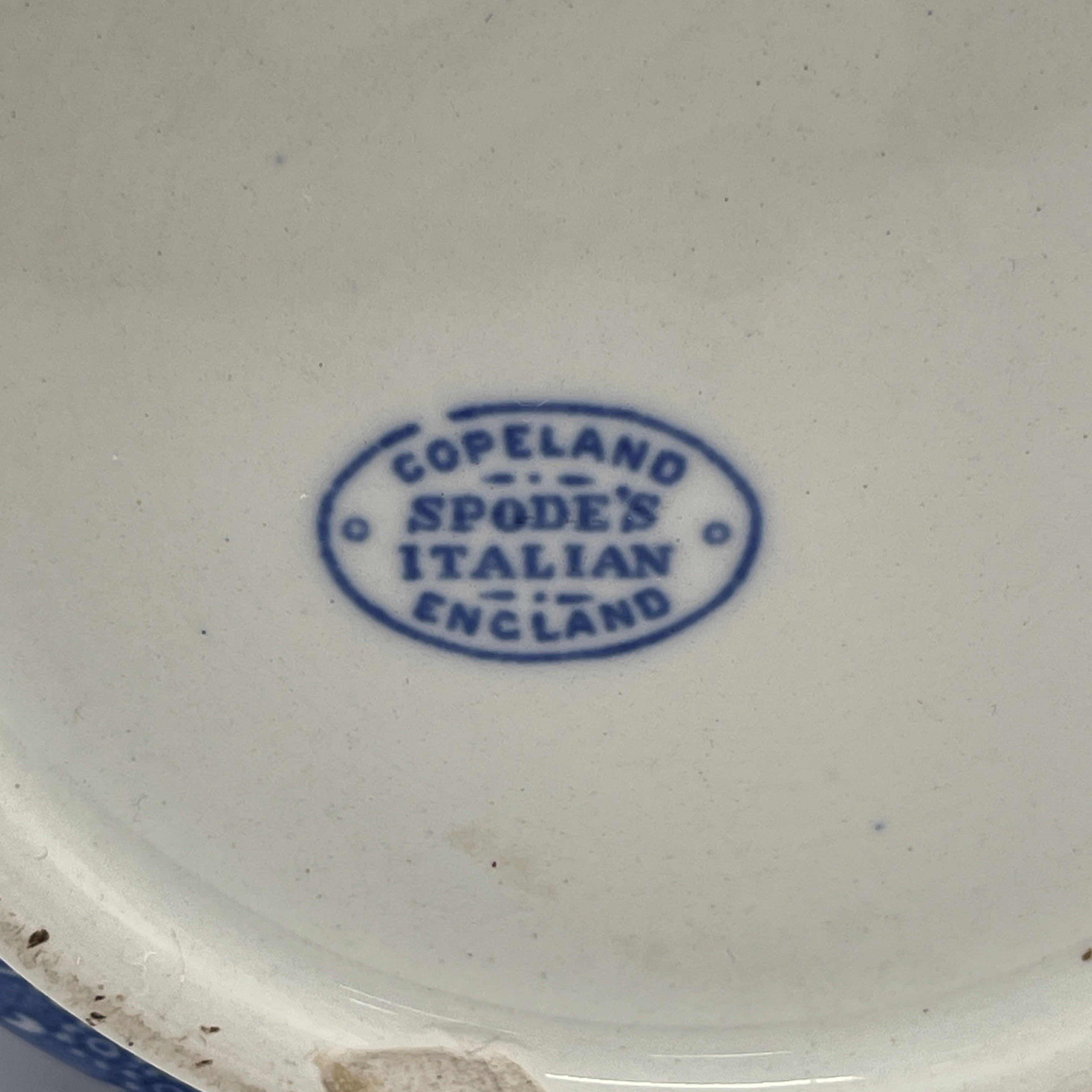 【アンティーク】 ビスケットジャー (蓋付き保存容器) / Spode (スポード) / Blue Italian / 1890-1920年代 / 陶器 / イギリス / ブルー&ホワイト, 銅版転写, 古代ローマ遺跡