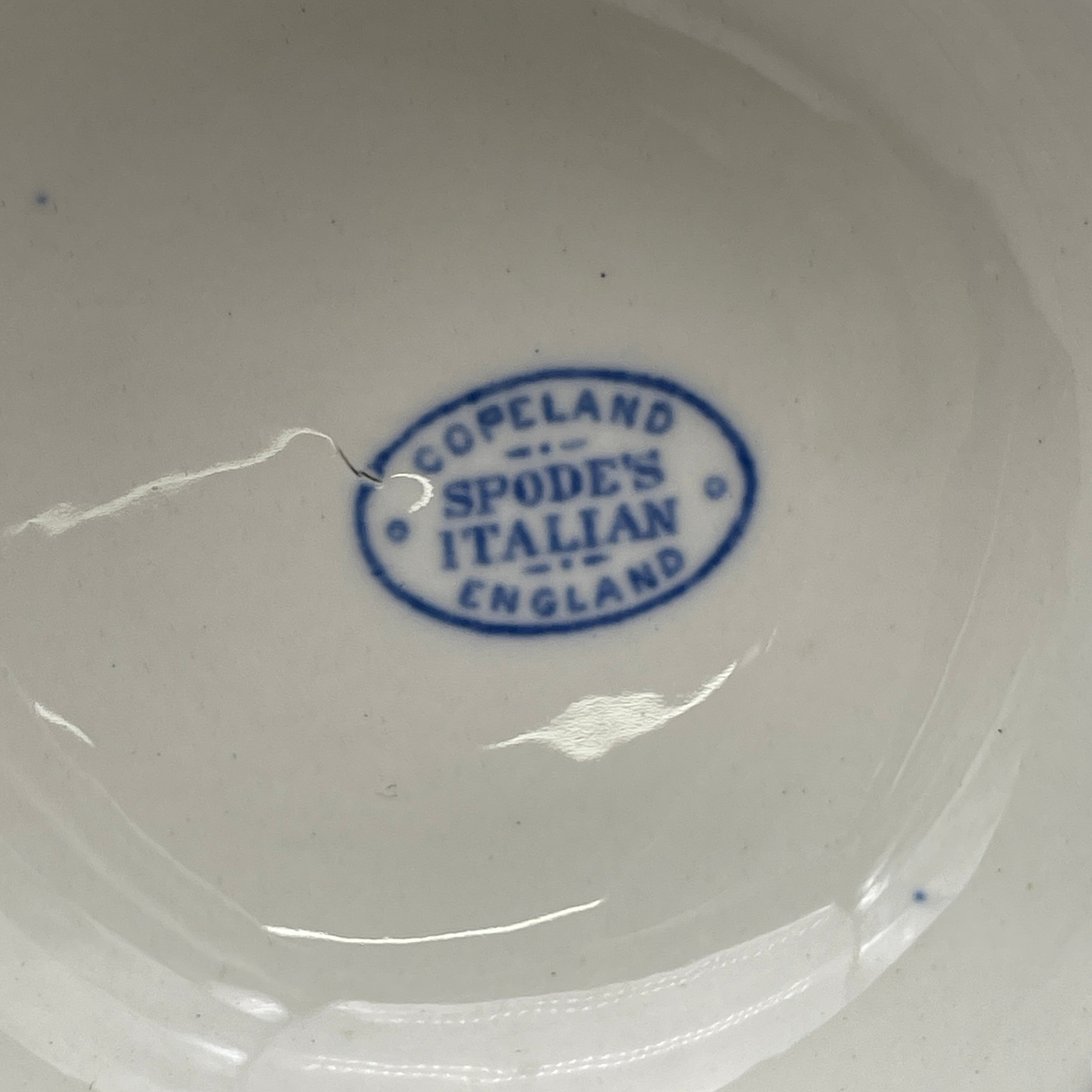 【アンティーク】 ビスケットジャー (蓋付き保存容器) / Spode (スポード) / Blue Italian / 1890-1920年代 / 陶器 / イギリス / ブルー&ホワイト, 銅版転写, 古代ローマ遺跡