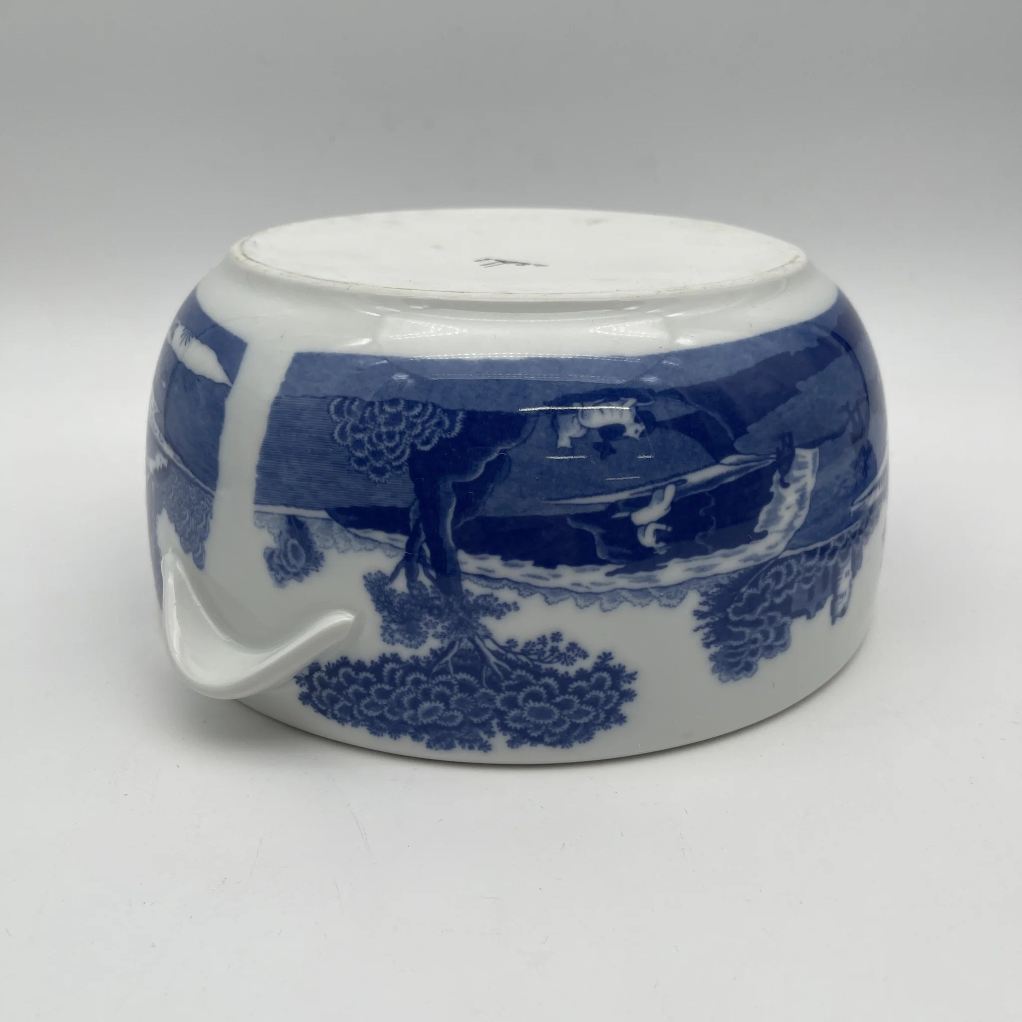 【リユース】 キャセロール (蓋付き深型グラタン皿) / Spode (スポード) / Blue Italian / 1990-2000年代 / 陶器 / イギリス / ブルー&ホワイト, 銅版転写, 古代ローマ遺跡